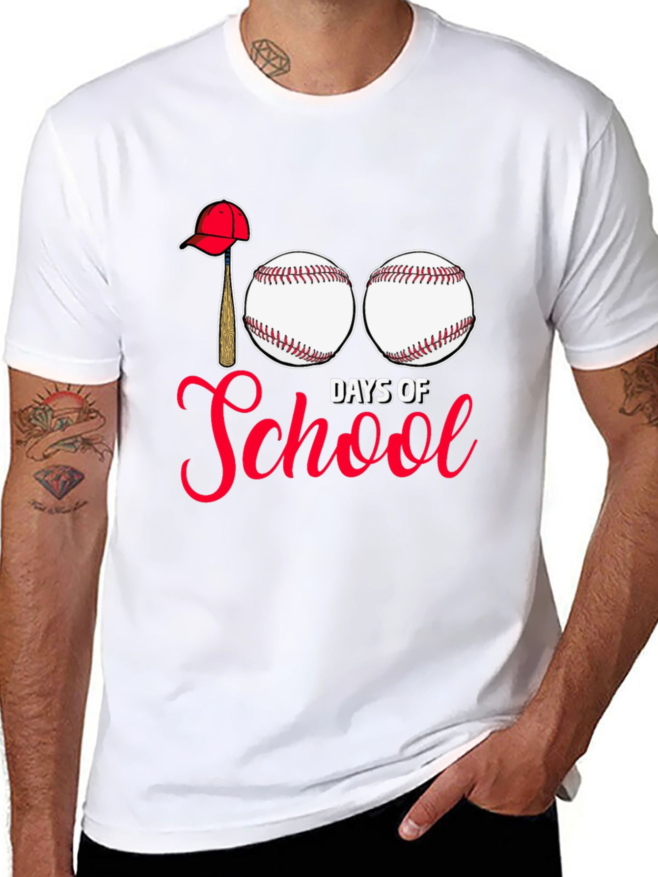Camiseta Negra 100 Días de Escuela Béisbol