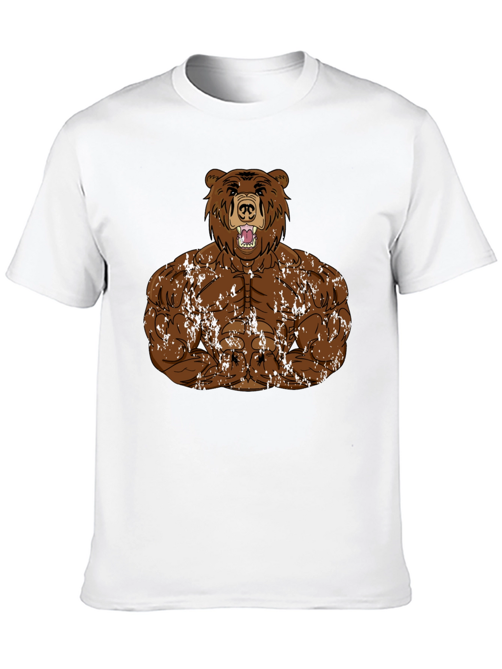 Camiseta Hombre Negra Diseño Oso Musculoso