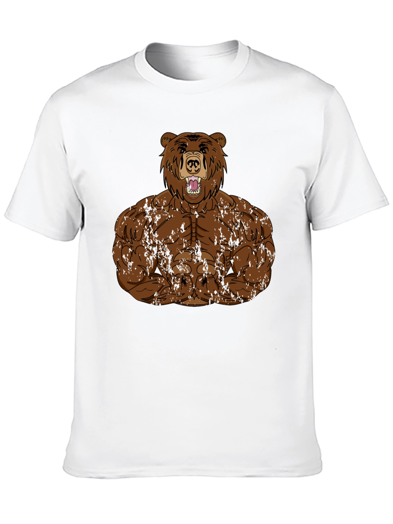 Camiseta Hombre Negra Diseño Oso Musculoso