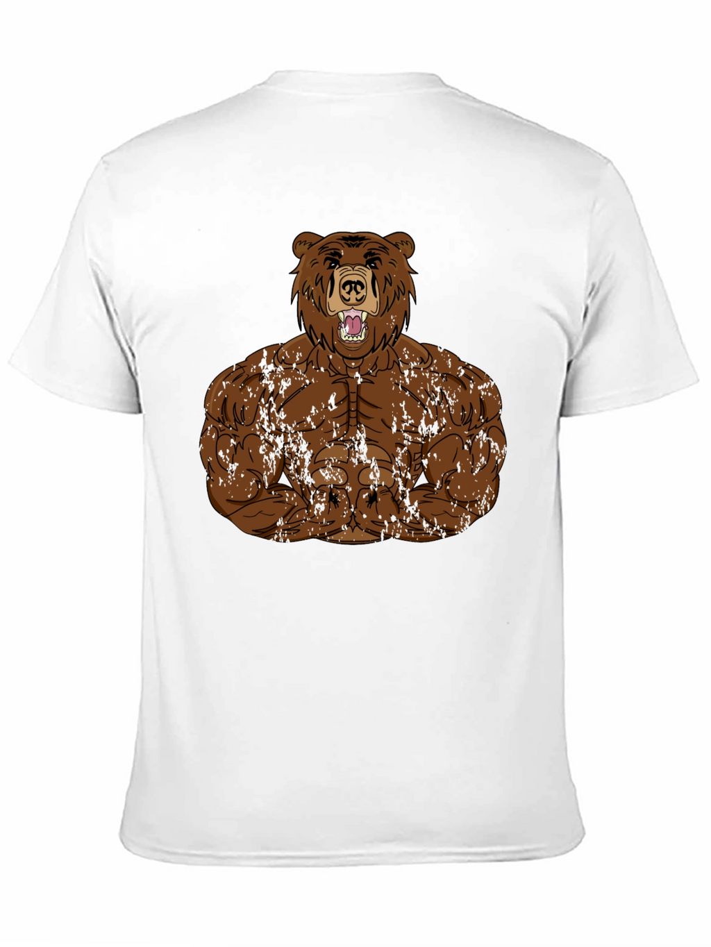 Camiseta Hombre Negra Diseño Oso Musculoso