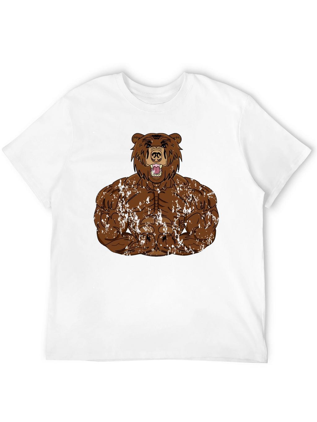 Camiseta Hombre Negra Diseño Oso Musculoso