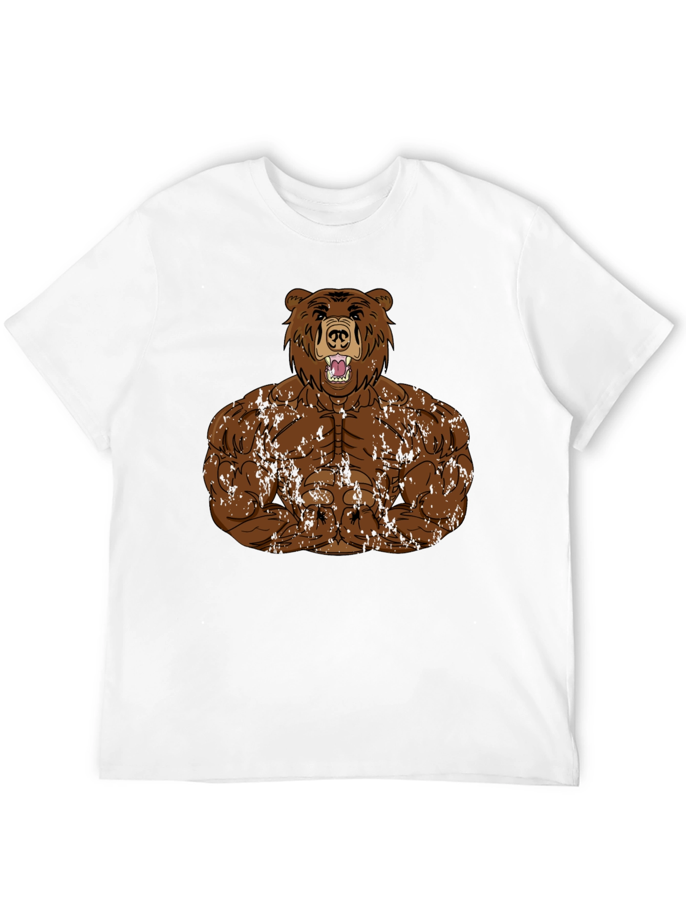 Camiseta Hombre Negra Diseño Oso Musculoso