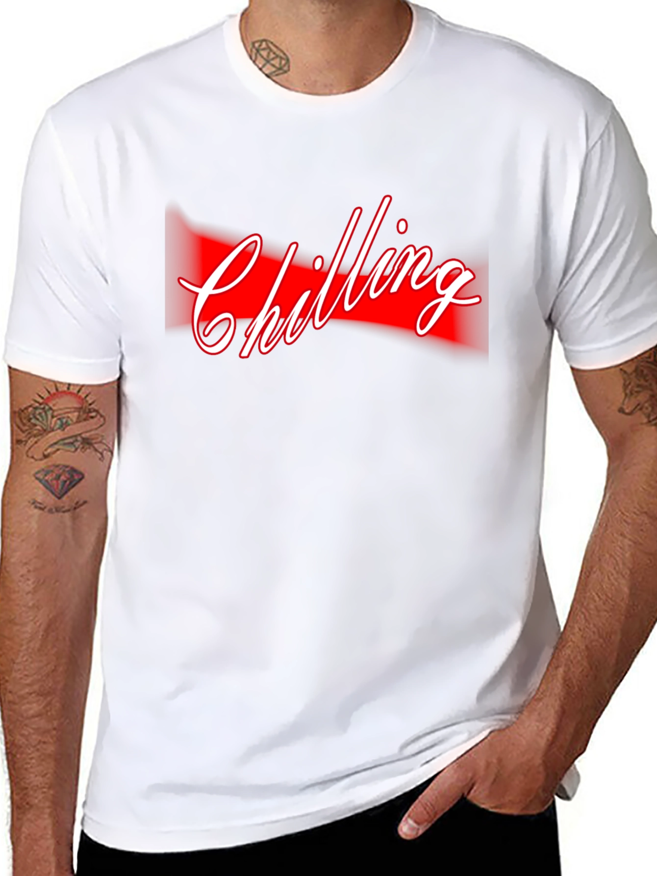 Camiseta Negra Chilling con Diseño Vibrante