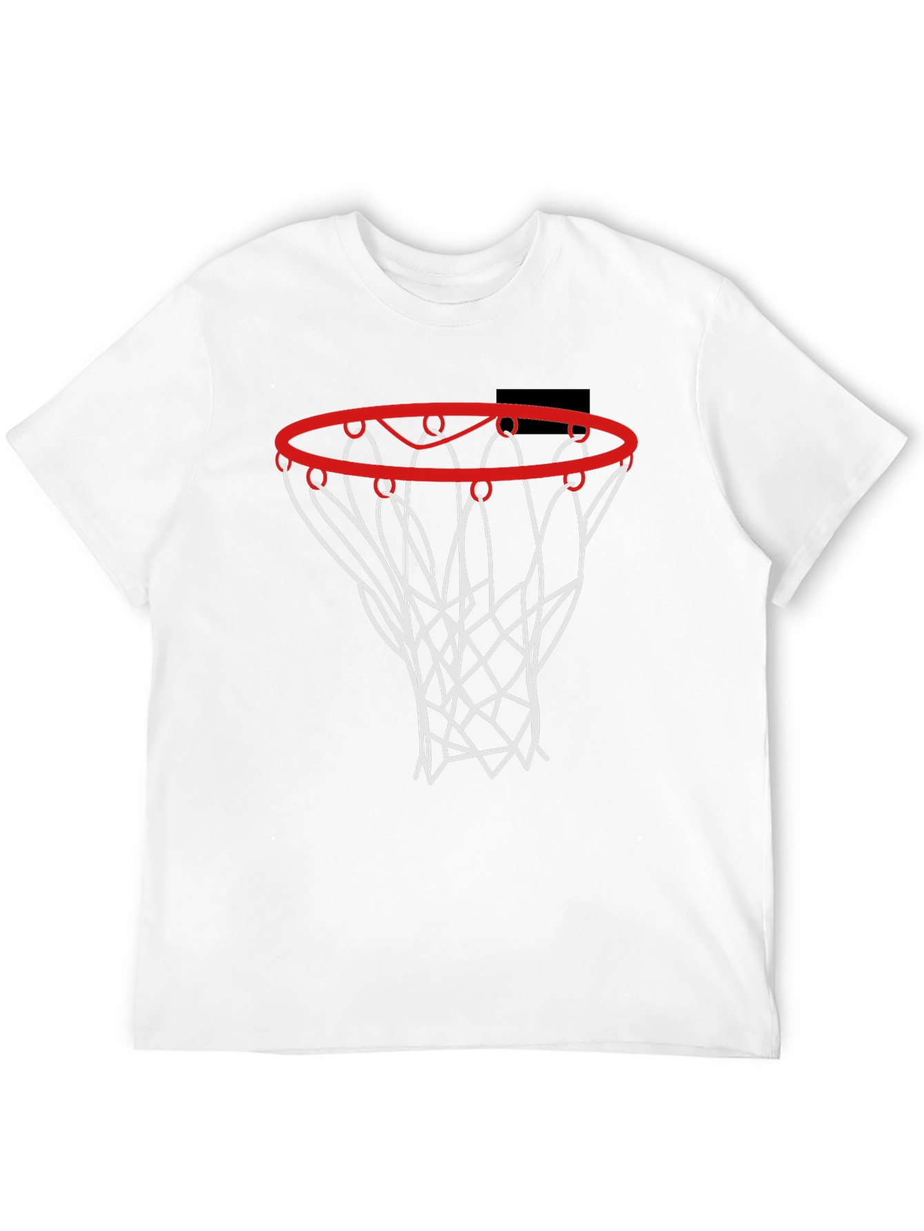 Camiseta Negra con Diseño de Aro de Baloncesto