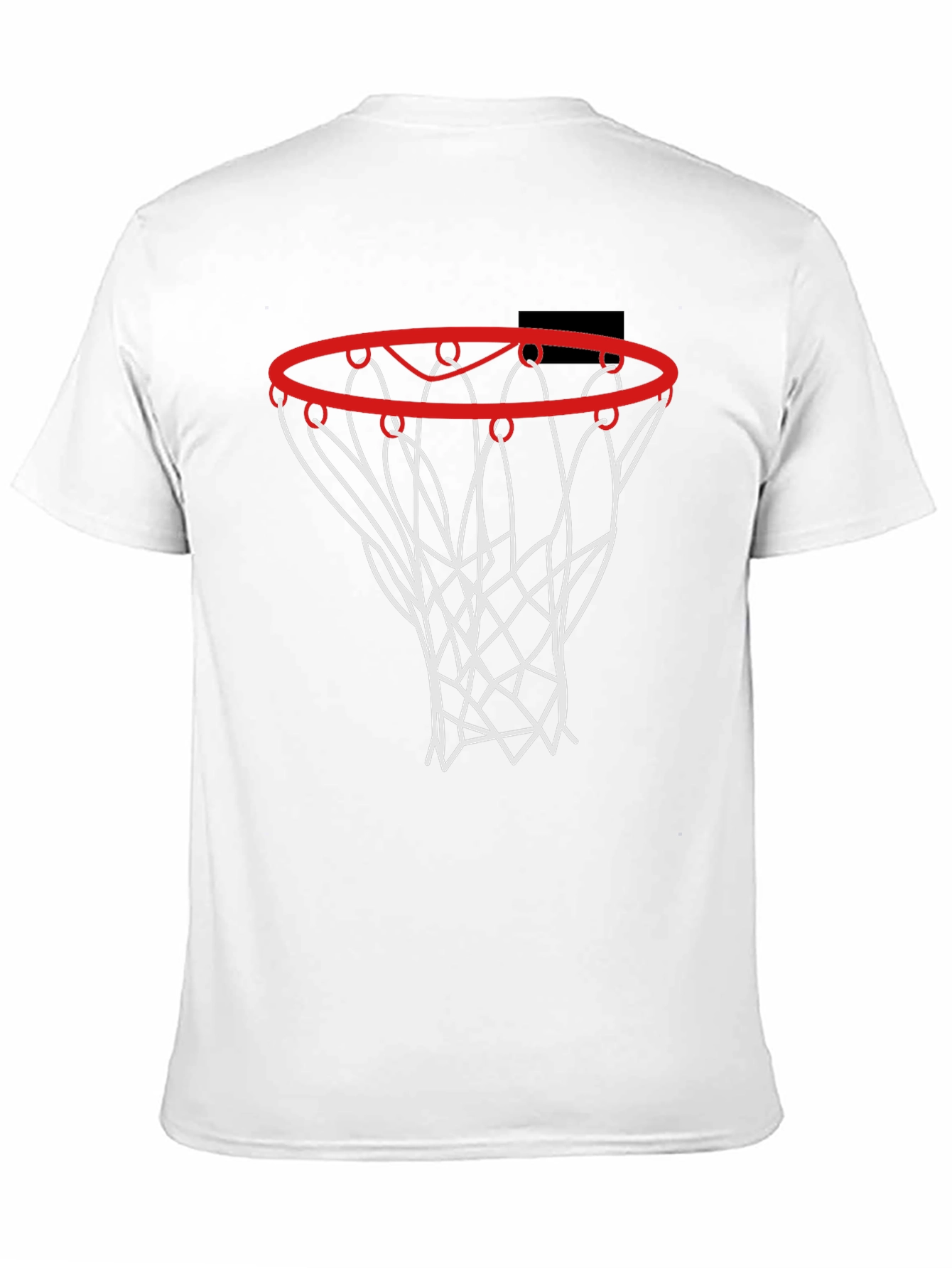 Camiseta Negra con Diseño de Aro de Baloncesto