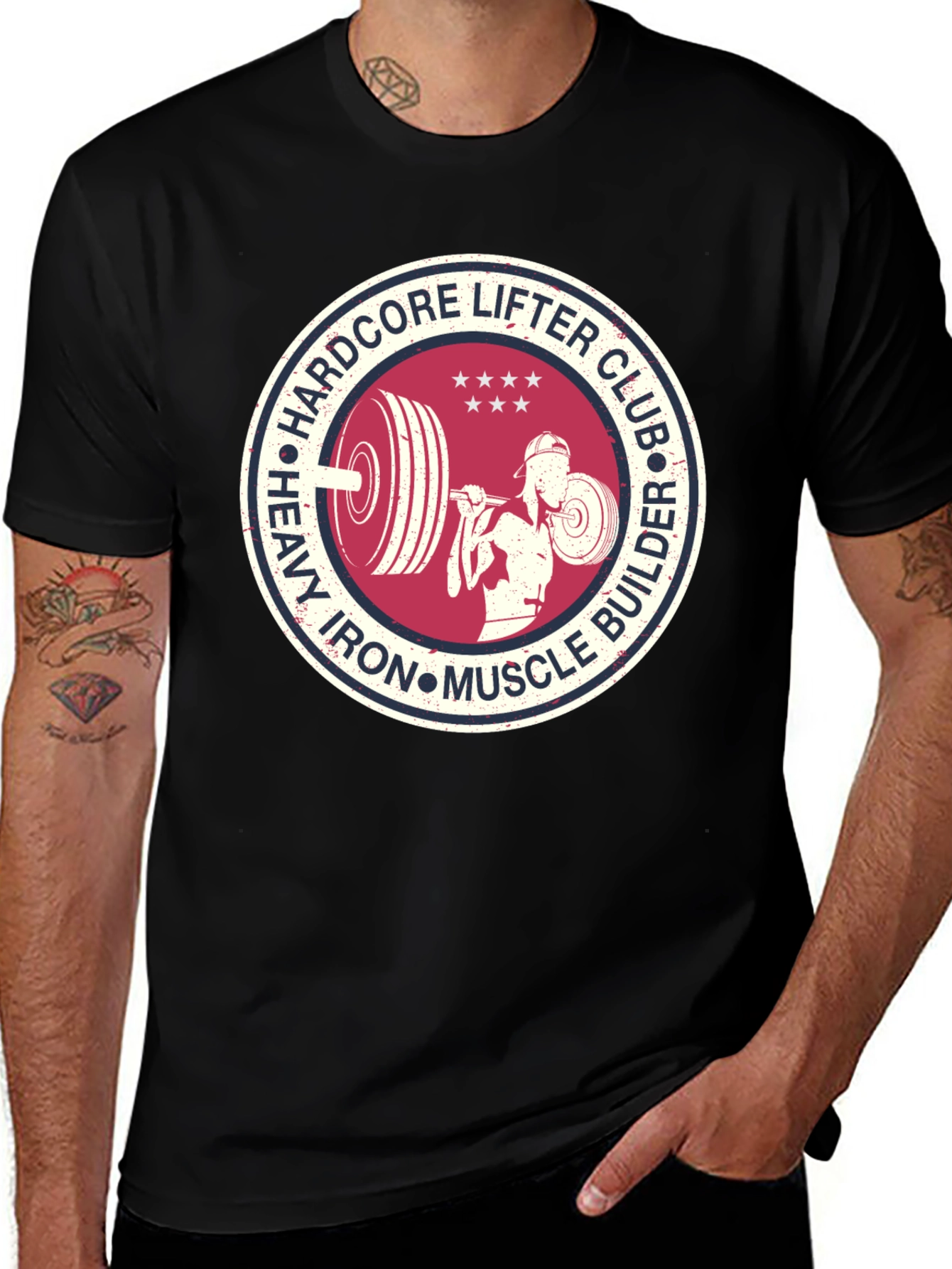 Camiseta Hombre: Hardcore Lifter Club - Heavy Iron