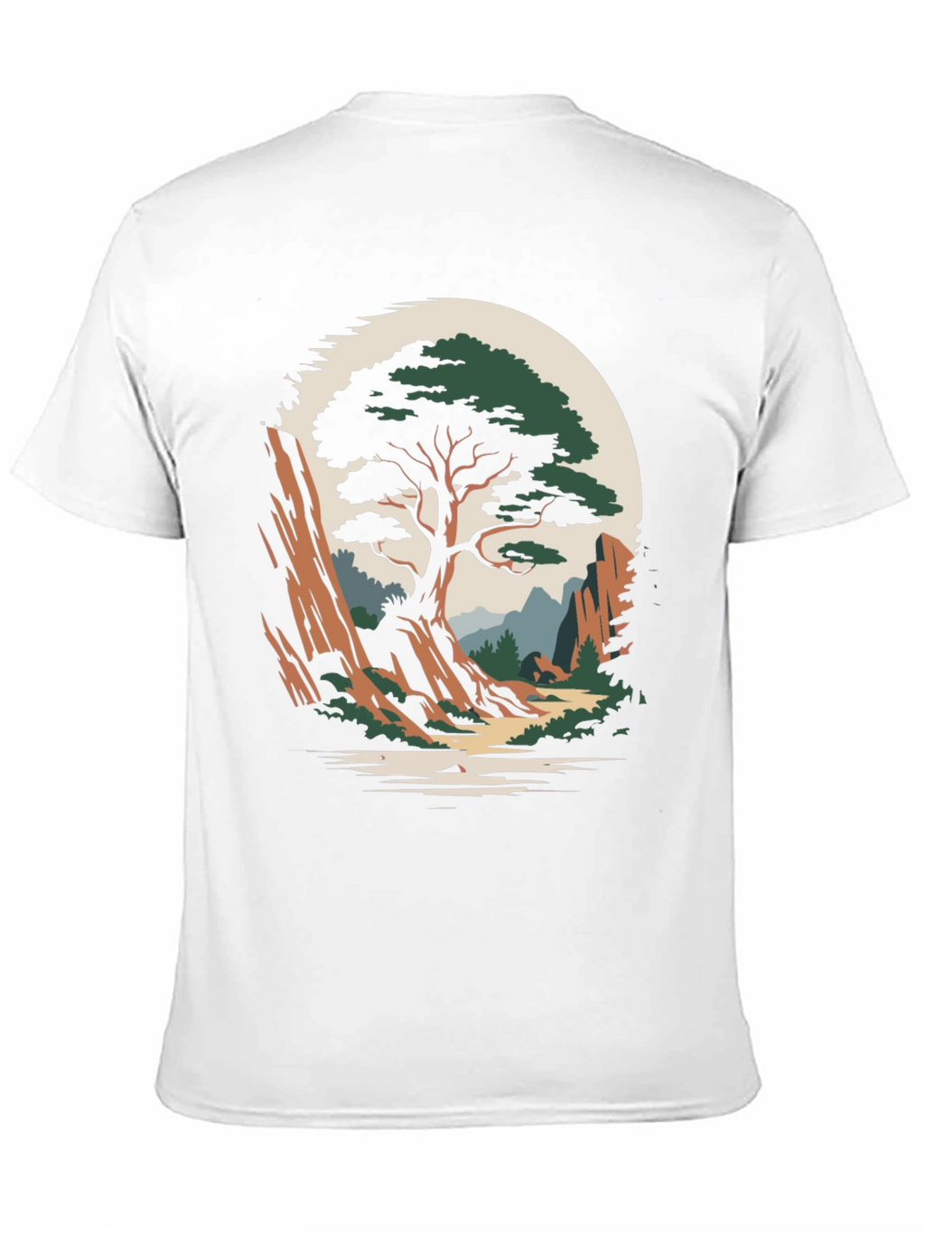 Camiseta Hombre Diseño Árbol Paisaje