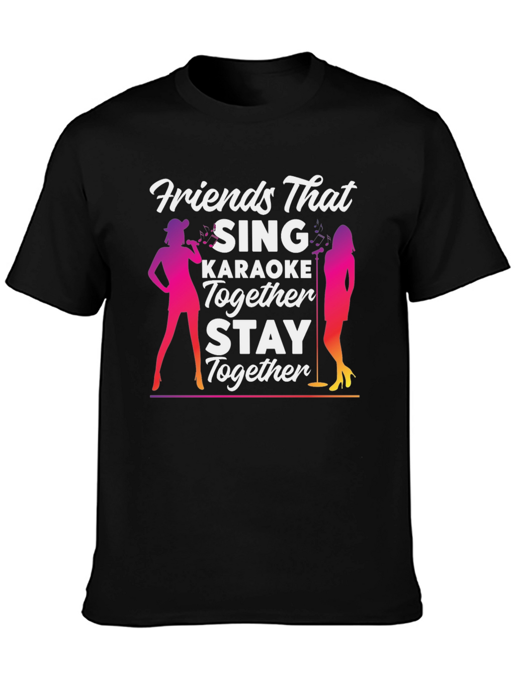 Camiseta Negra Amigos Que Cantan Karaoke