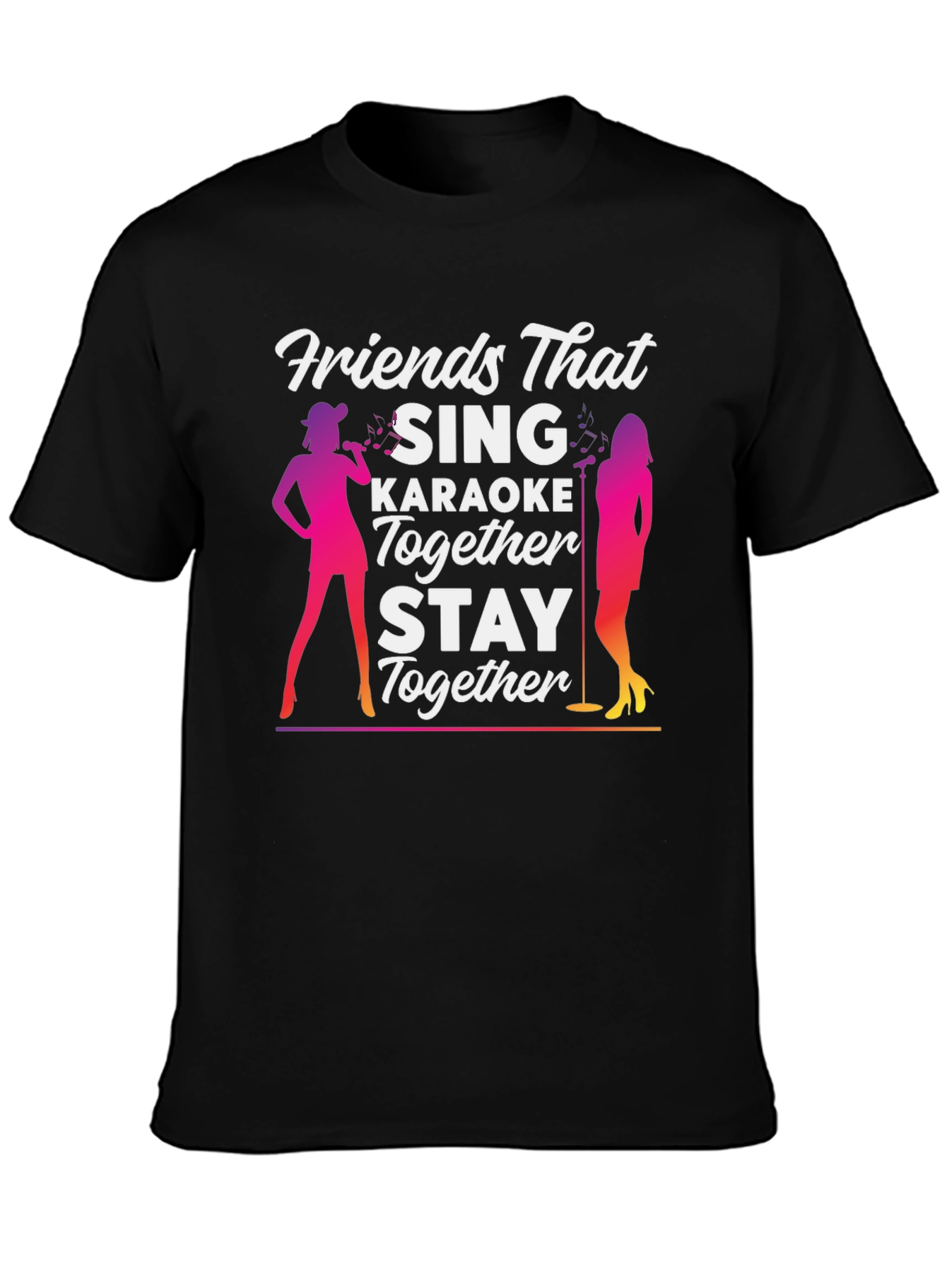 Camiseta Negra Amigos Que Cantan Karaoke