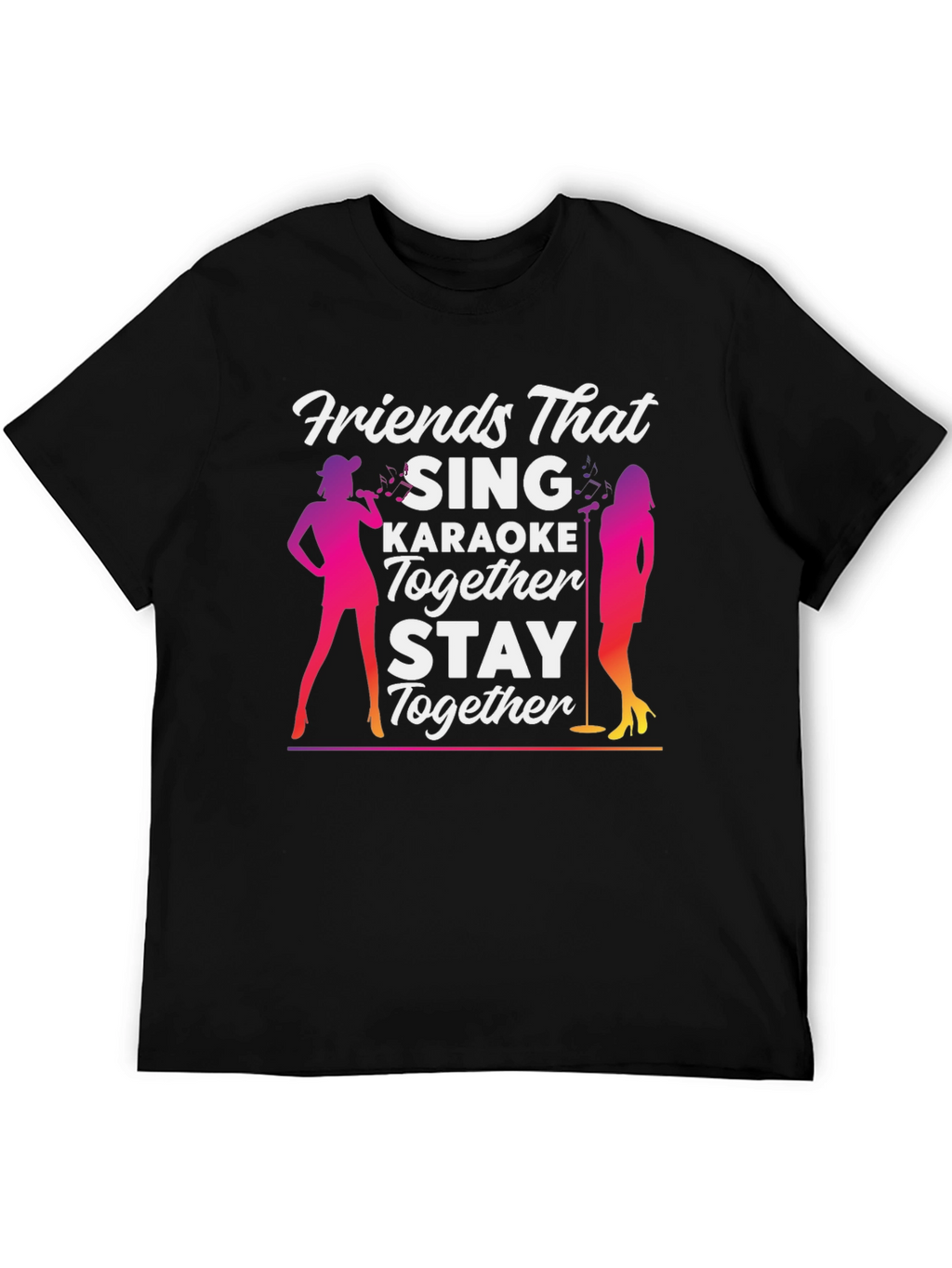 Camiseta Negra Amigos Que Cantan Karaoke