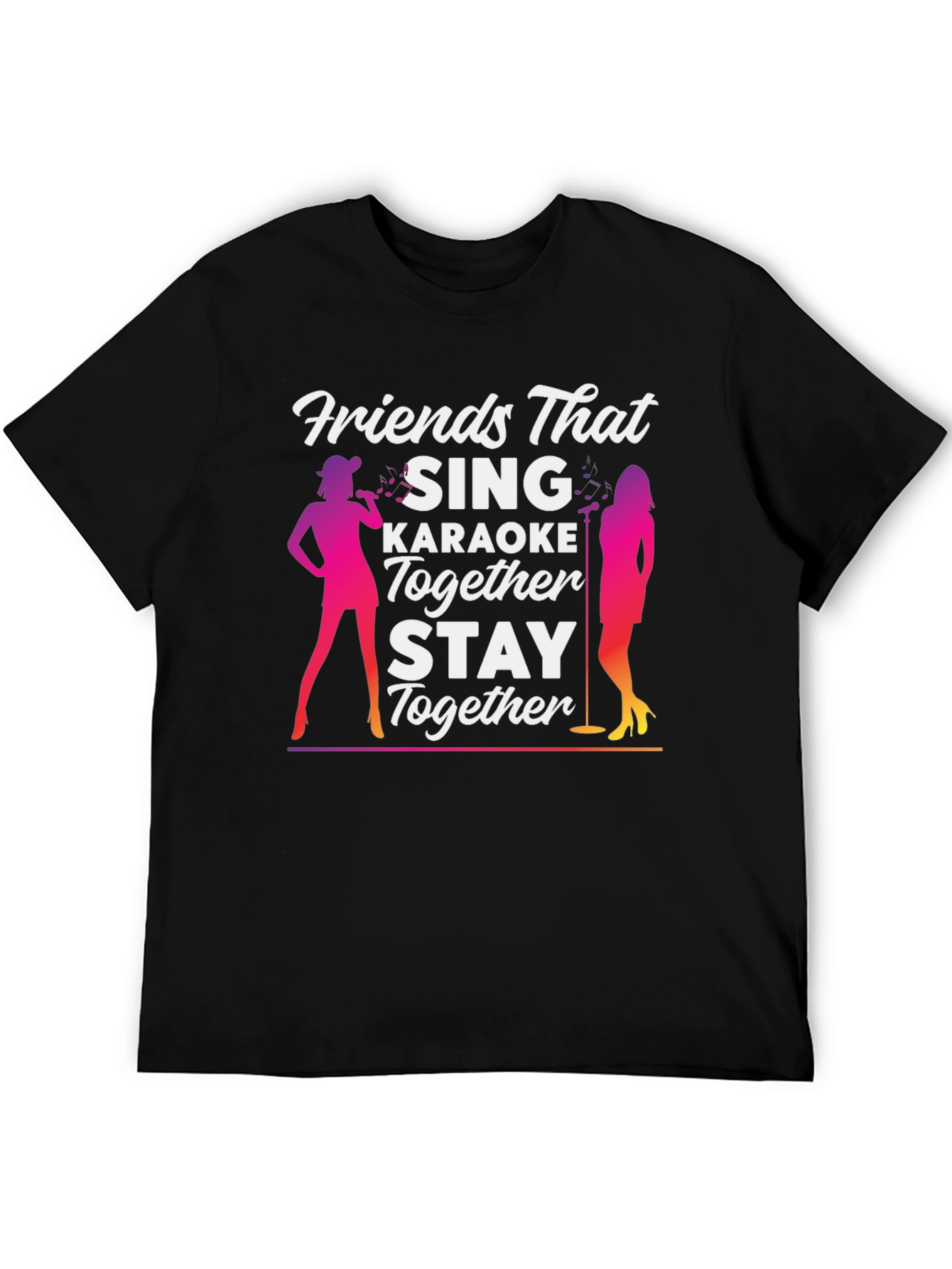 Camiseta Negra Amigos Que Cantan Karaoke