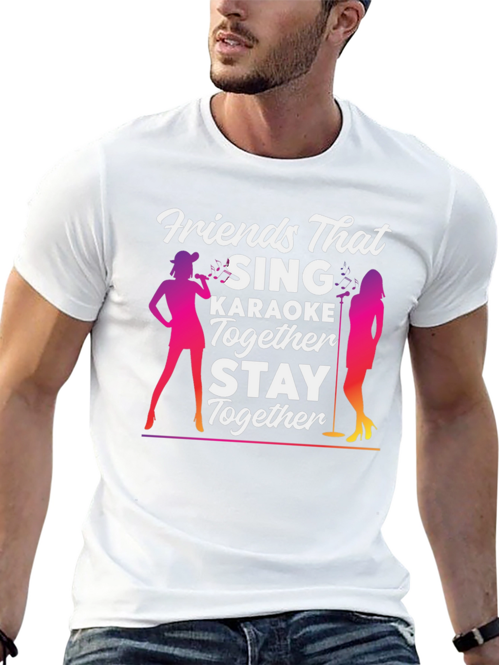 Camiseta Negra Amigos Que Cantan Karaoke