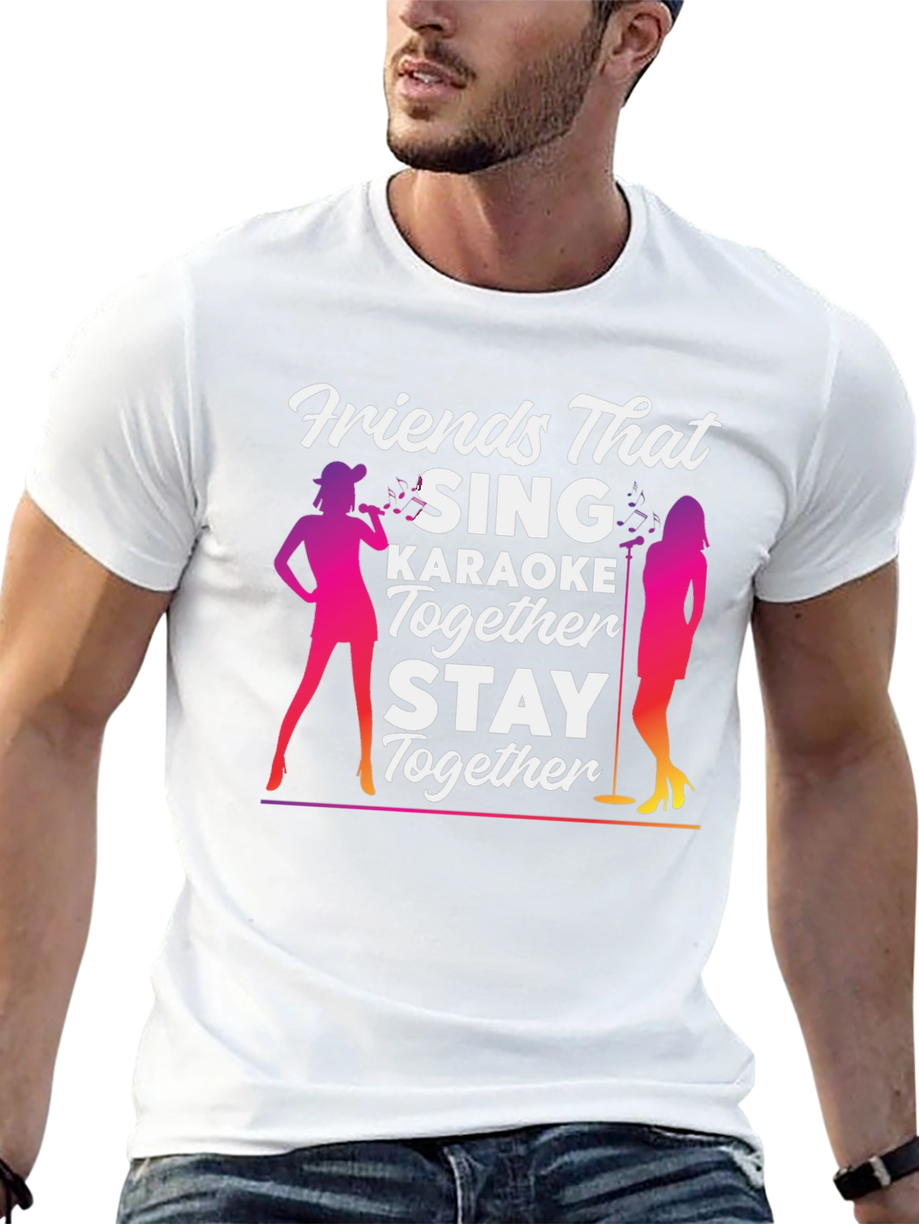 Camiseta Negra Amigos Que Cantan Karaoke