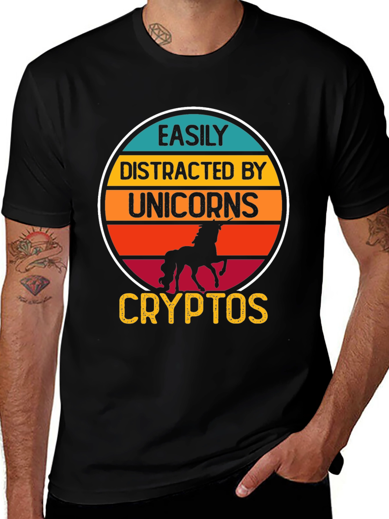 Camiseta Easily Distracted By Unicorns Cryptos
