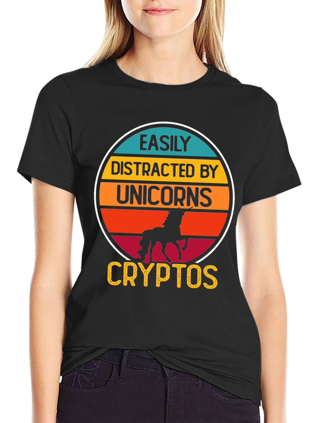 Camiseta Easily Distracted By Unicorns Cryptos