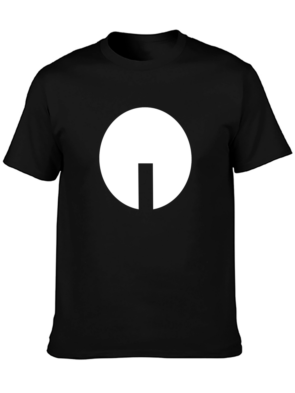 Camiseta Negra con Diseño Abstracto en Blanco