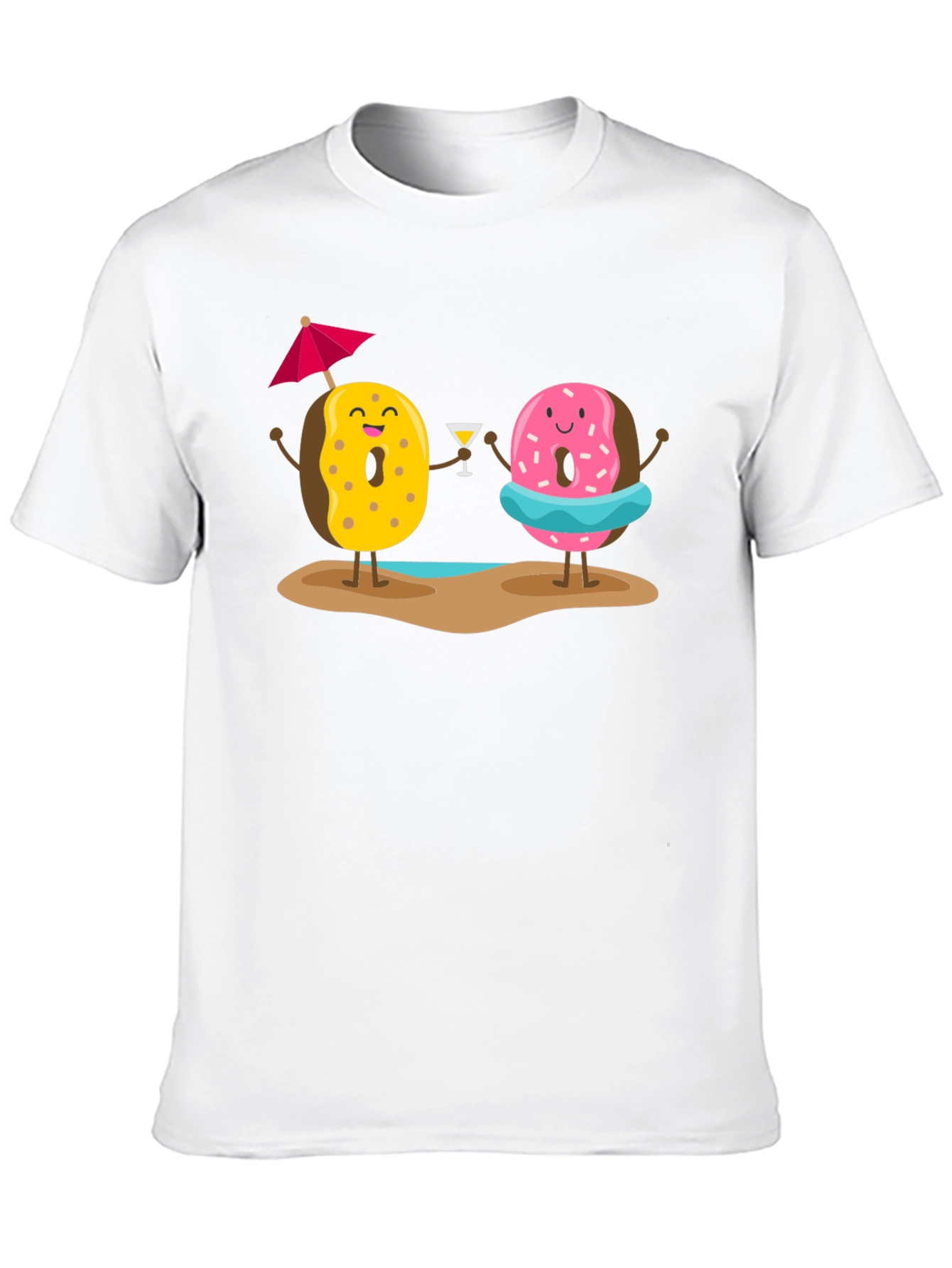 Camiseta Negra con Diseño de Donas Playeras