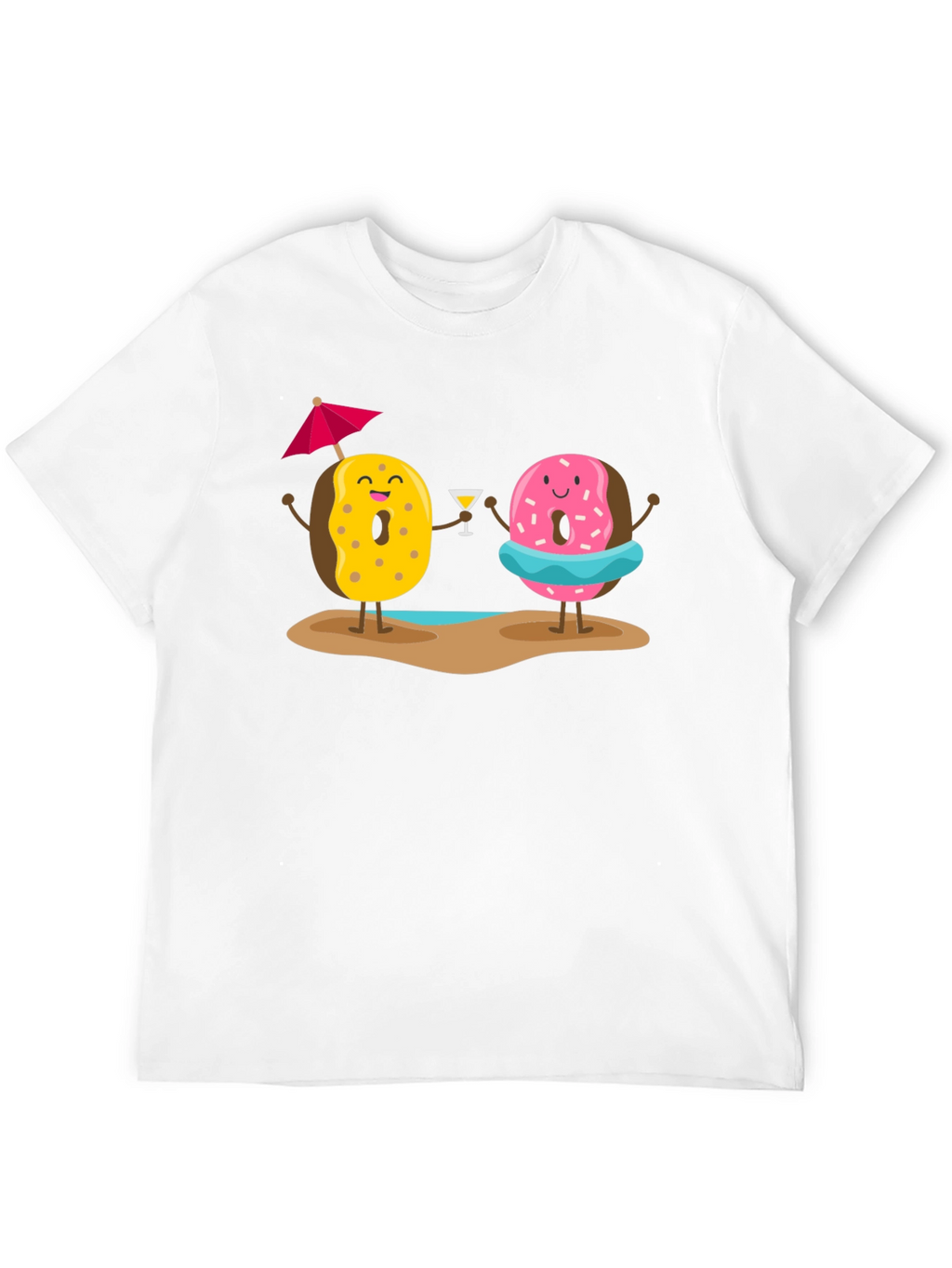 Camiseta Negra con Diseño de Donas Playeras
