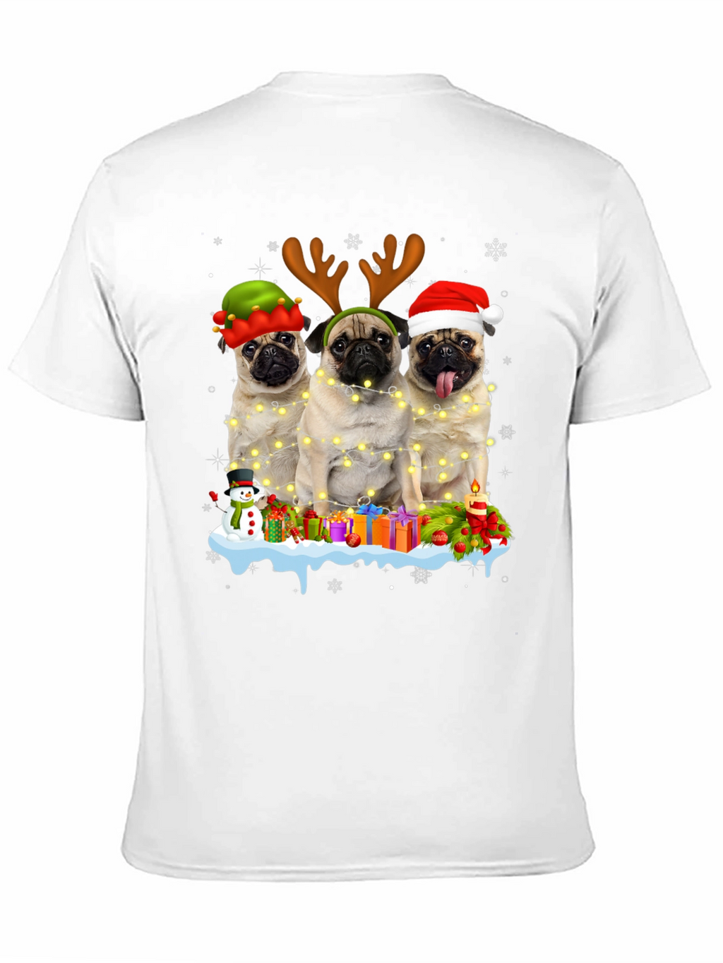 Camiseta Navideña con Pugs Adorables