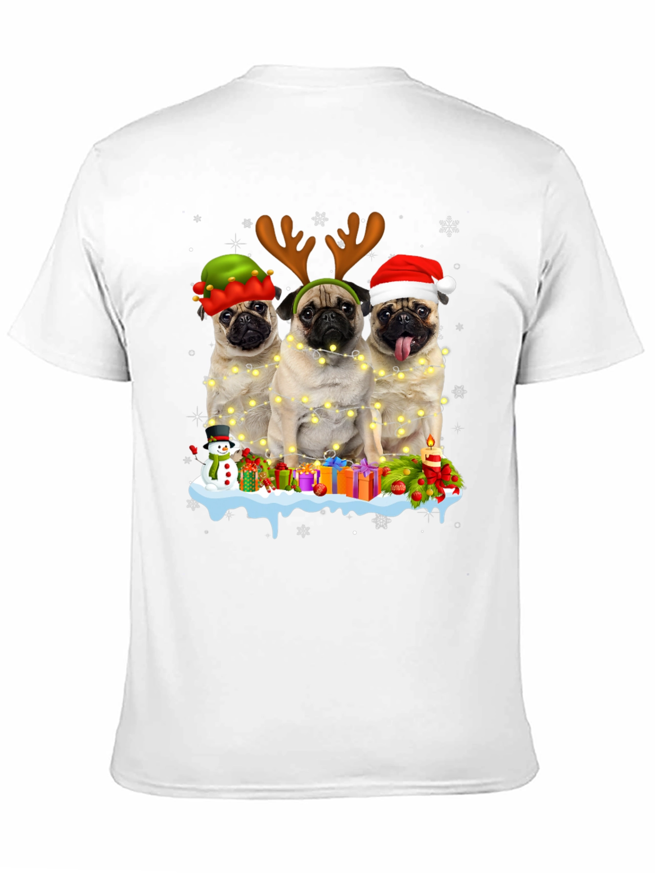 Camiseta Navideña con Pugs Adorables
