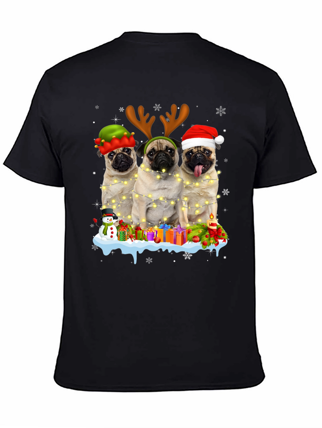 Camiseta Navideña con Pugs Adorables