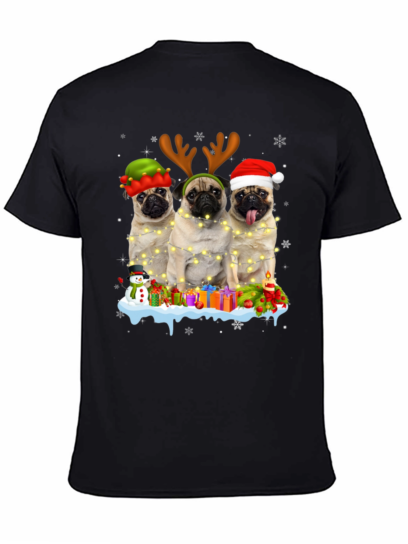 Camiseta Navideña con Pugs Adorables