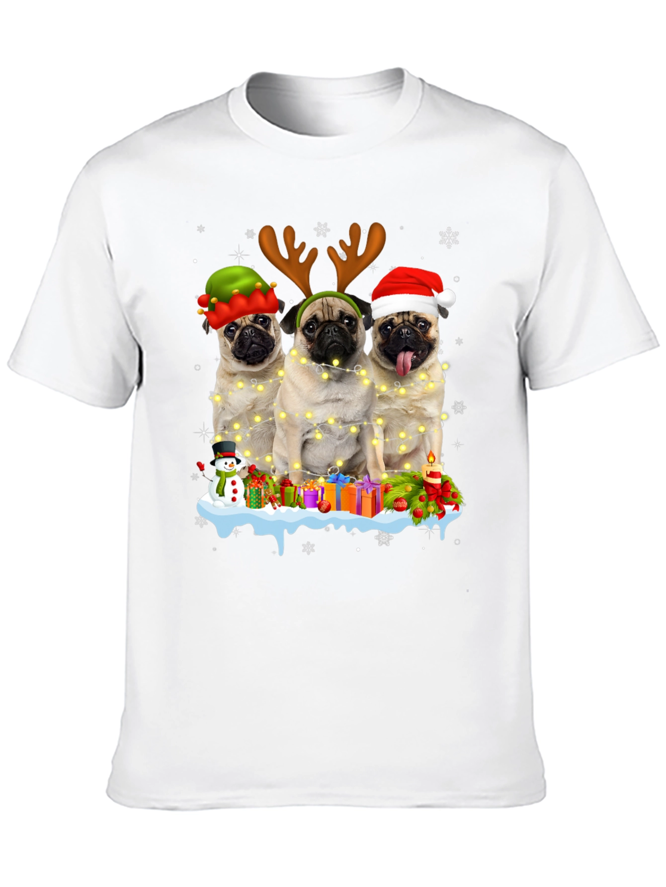 Camiseta Navideña con Pugs Adorables
