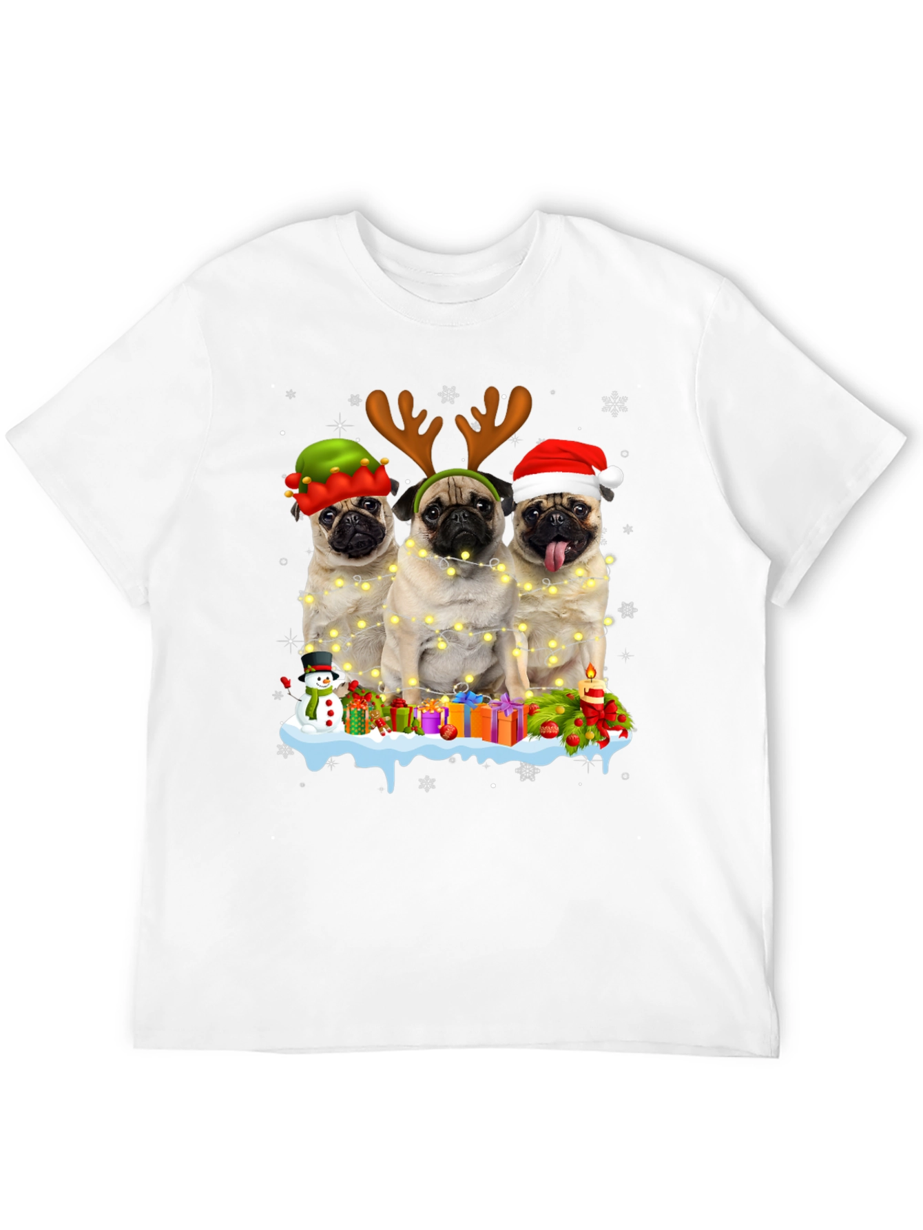 Camiseta Navideña con Pugs Adorables