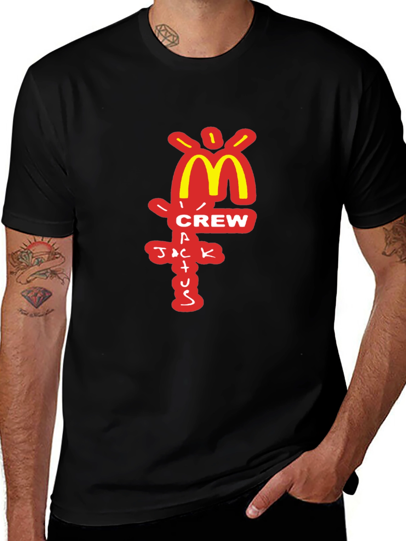 Camiseta Negra Cactus Jack Crew McDonalds