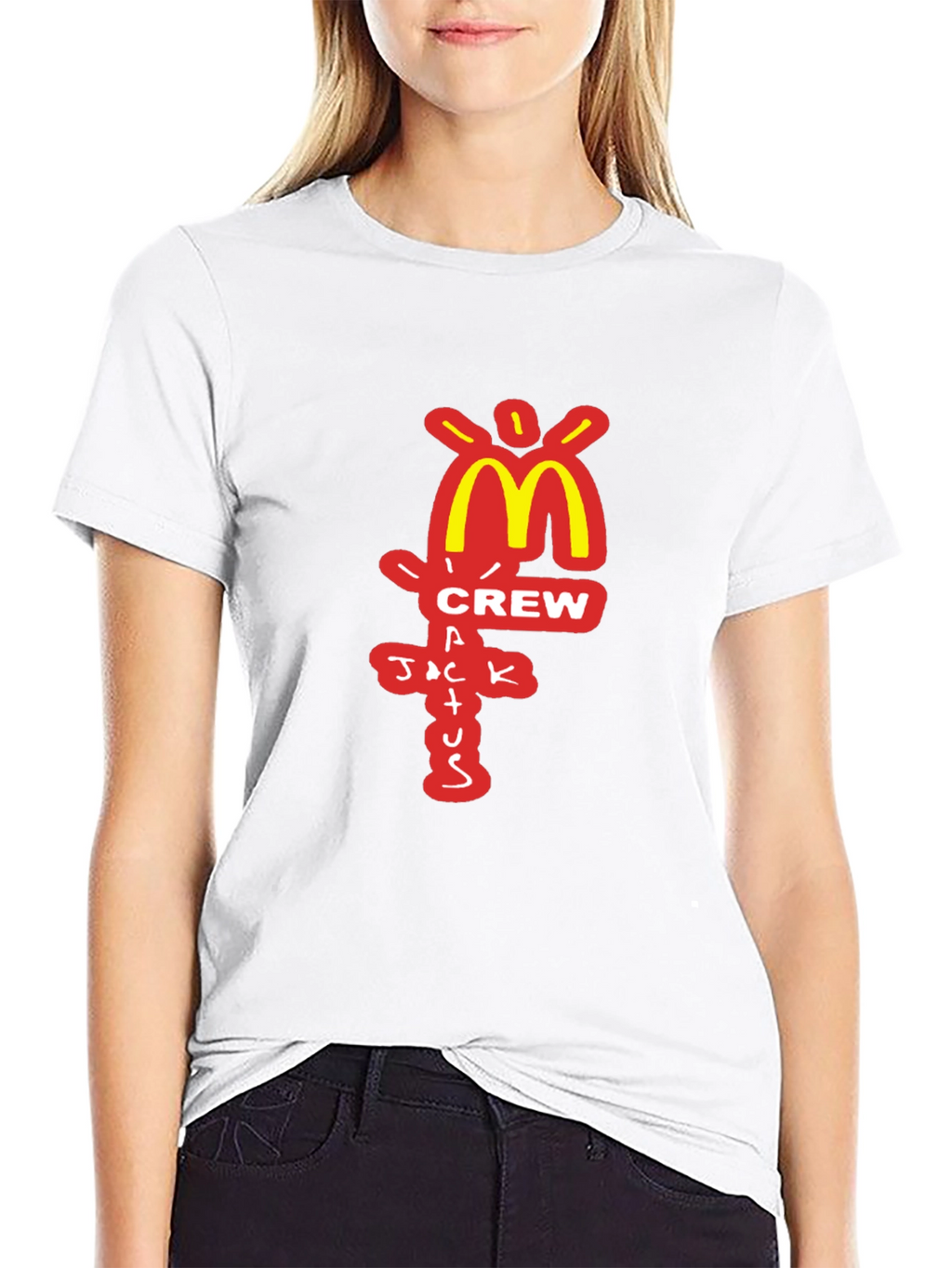 Camiseta Negra Cactus Jack Crew McDonalds