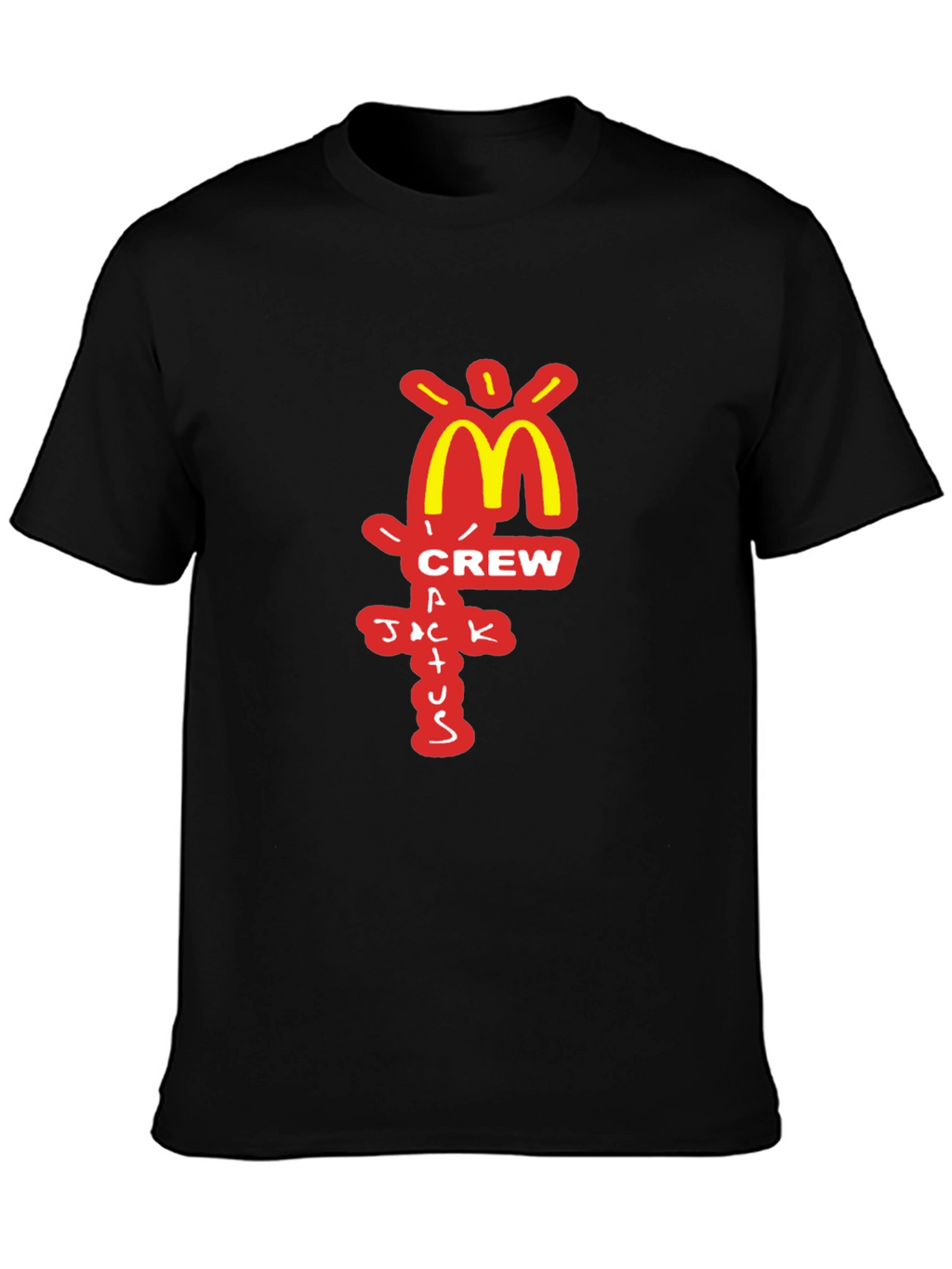 Camiseta Negra Cactus Jack Crew McDonalds