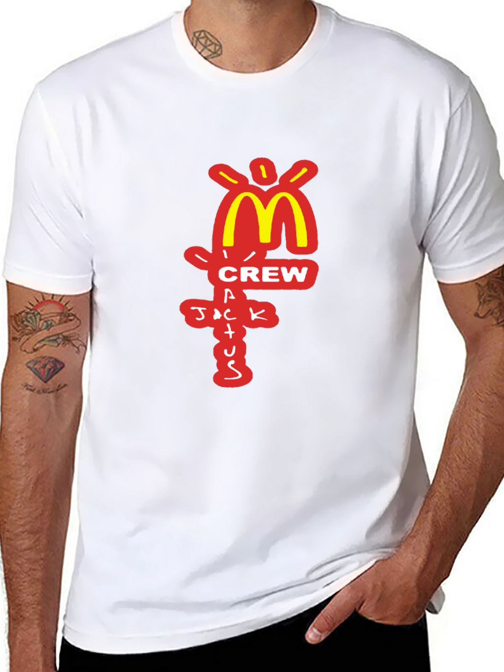 Camiseta Negra Cactus Jack Crew McDonalds