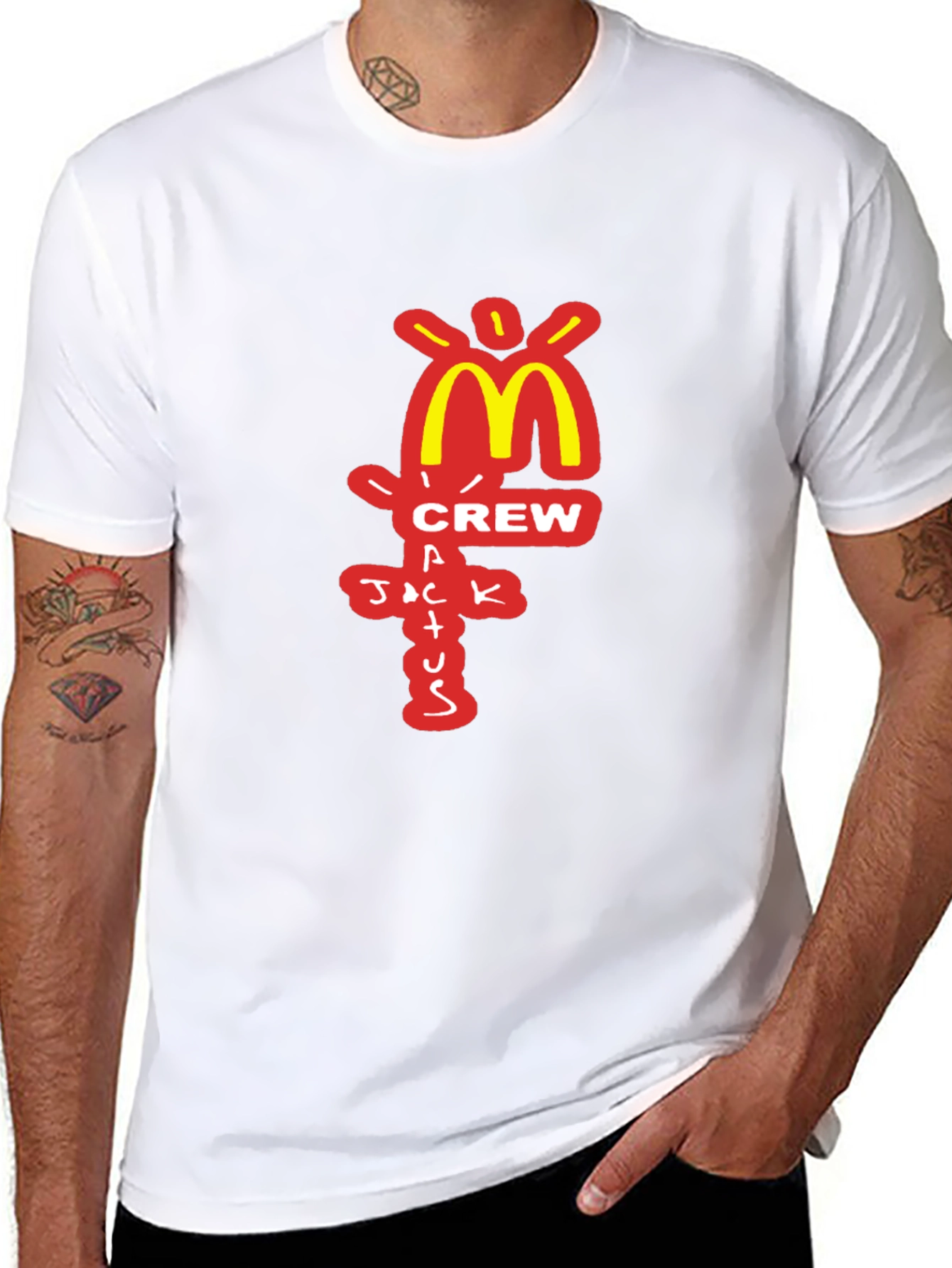 Camiseta Negra Cactus Jack Crew McDonalds