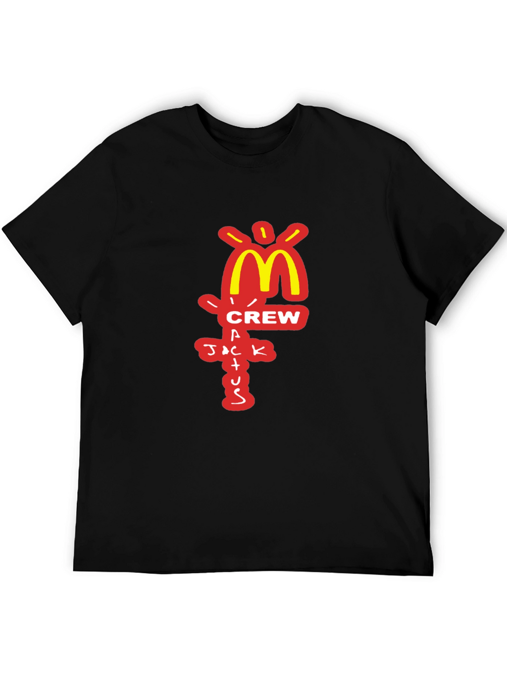 Camiseta Negra Cactus Jack Crew McDonalds