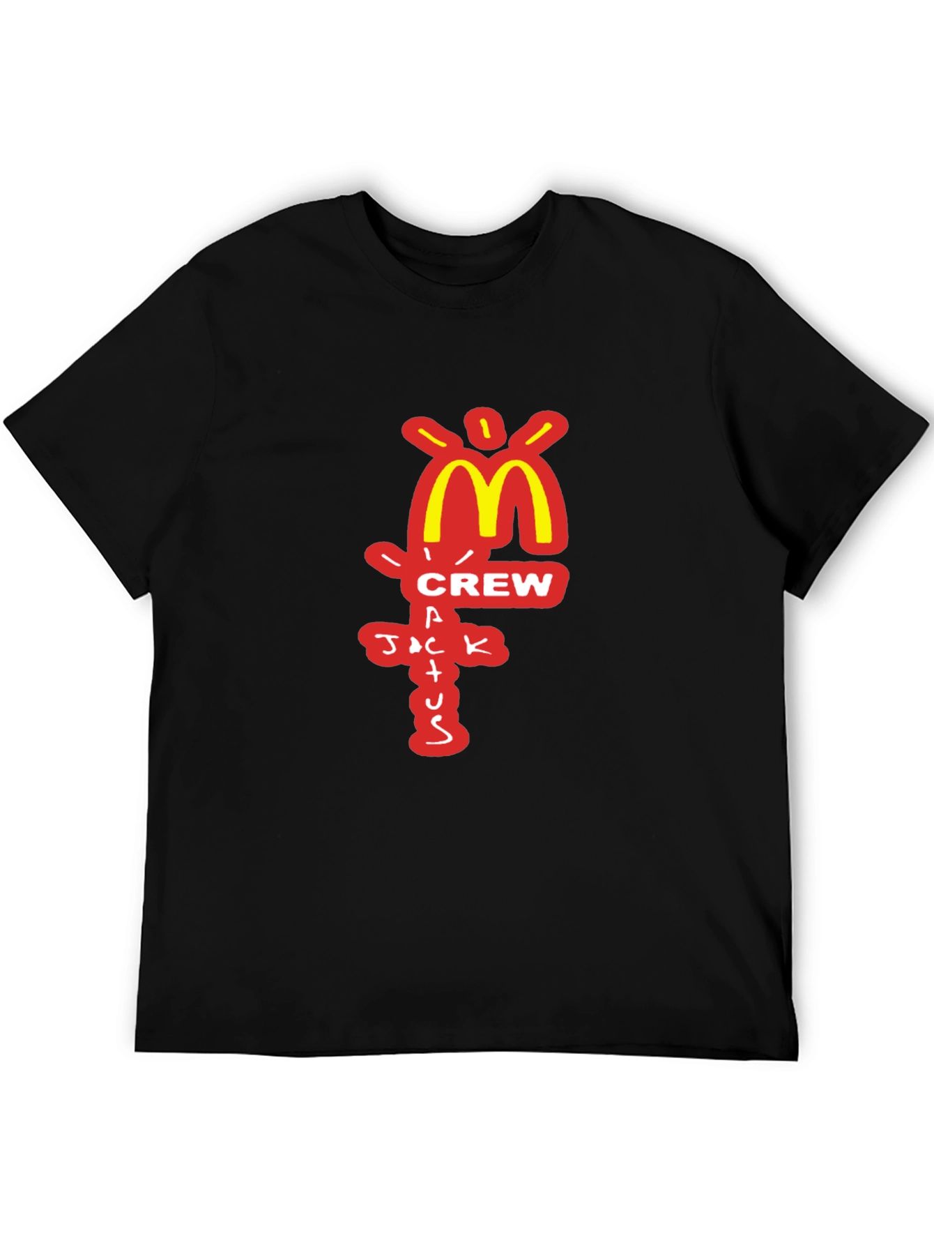 Camiseta Negra Cactus Jack Crew McDonalds