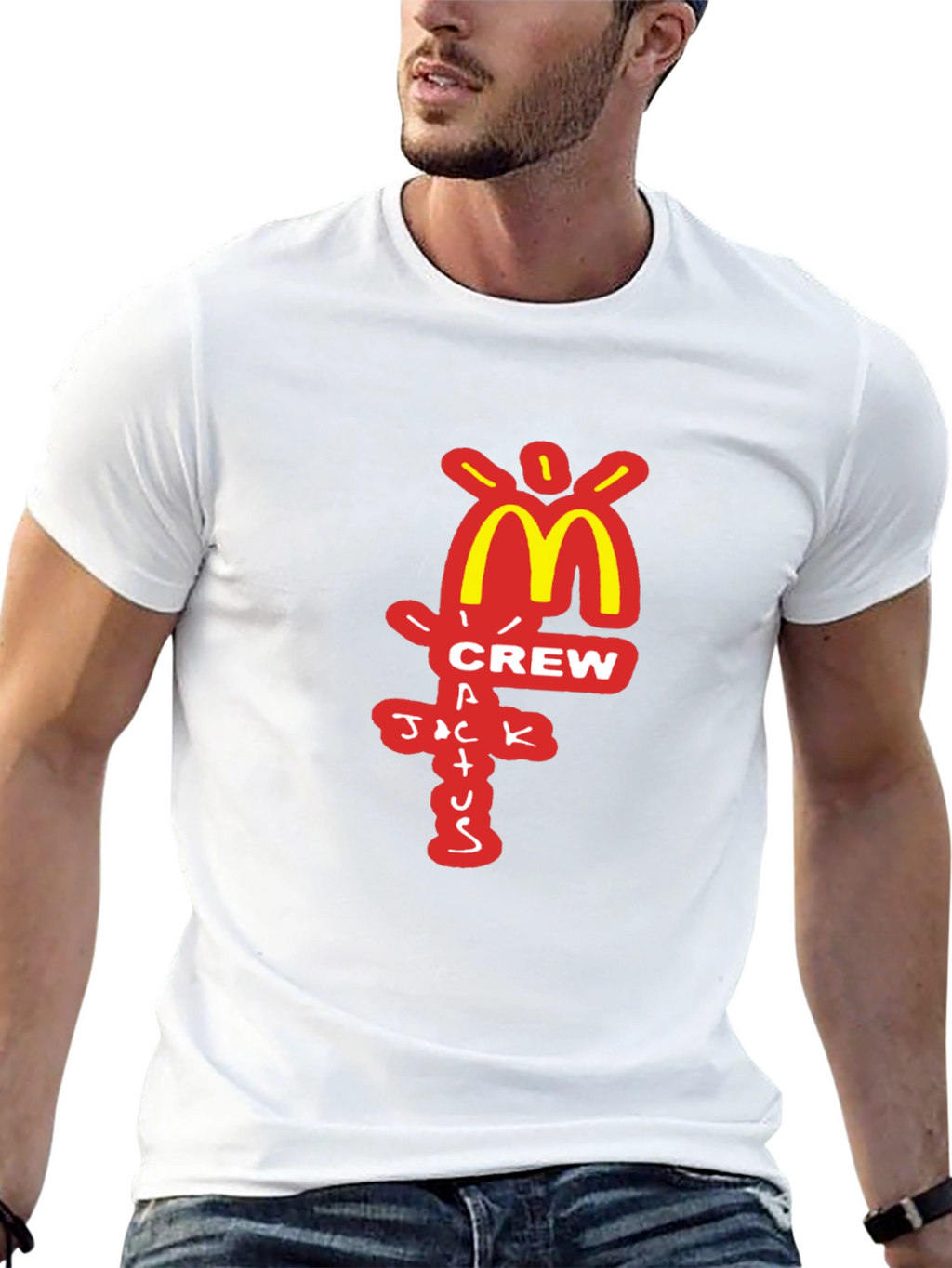 Camiseta Negra Cactus Jack Crew McDonalds