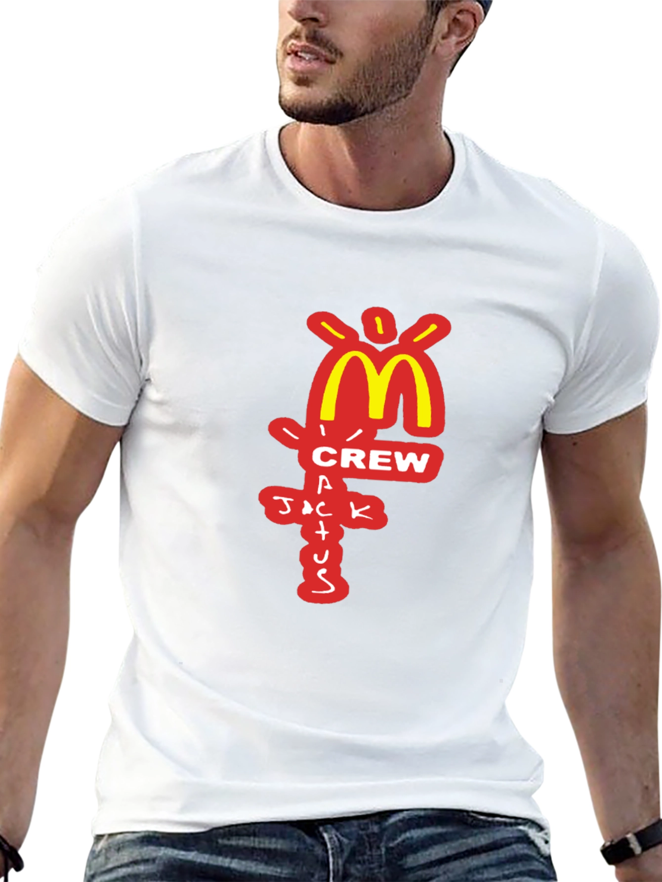 Camiseta Negra Cactus Jack Crew McDonalds