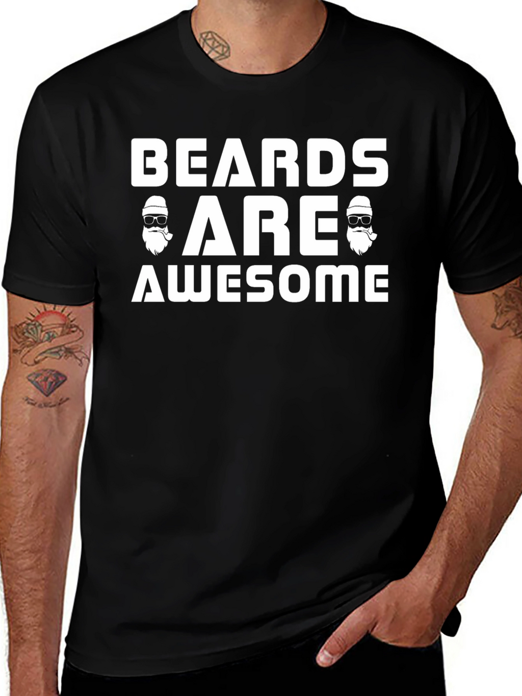 Camiseta Negra Beards Are Awesome