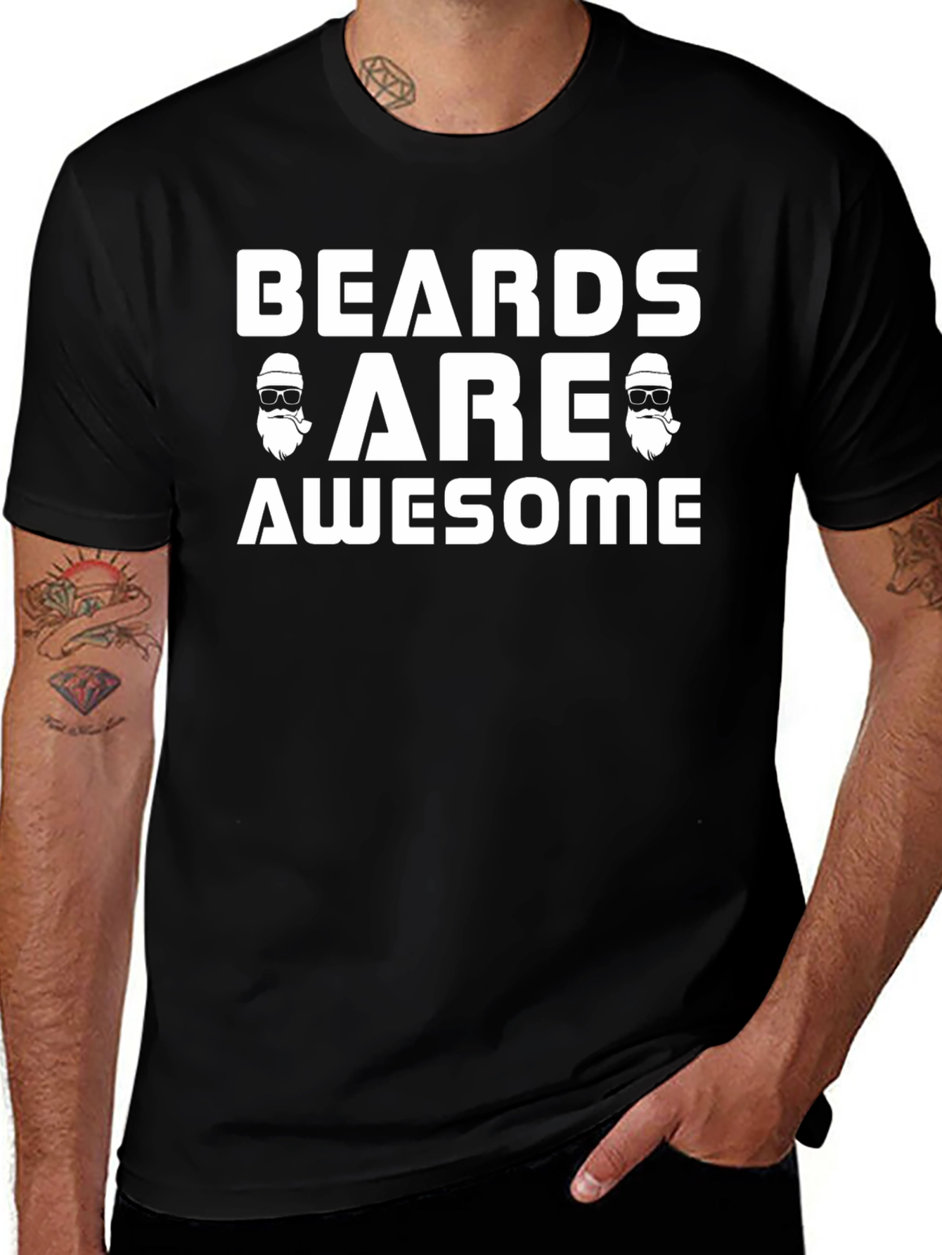 Camiseta Negra Beards Are Awesome