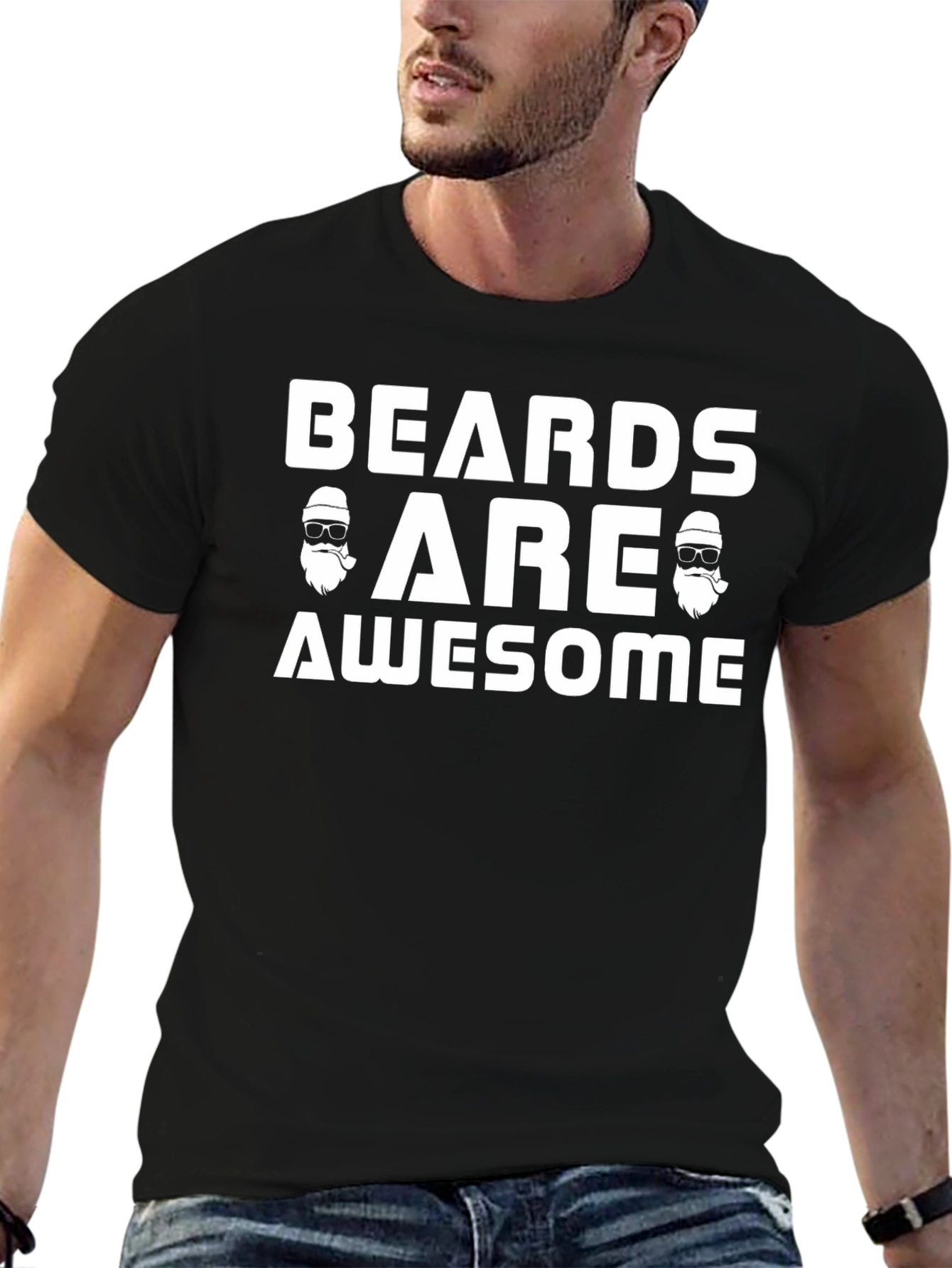 Camiseta Negra Beards Are Awesome