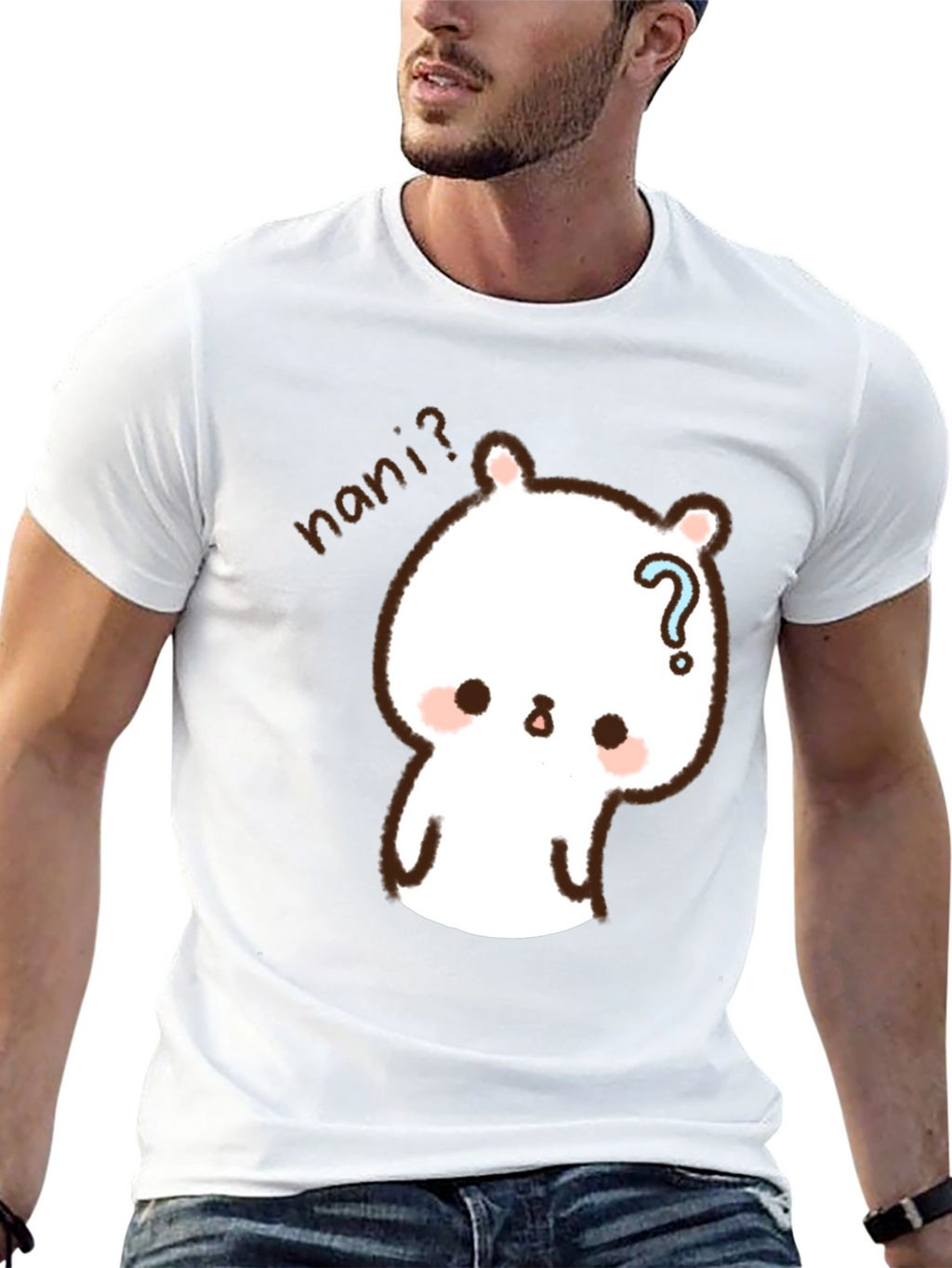 Camiseta Negra con Diseño de Conejo Nani?