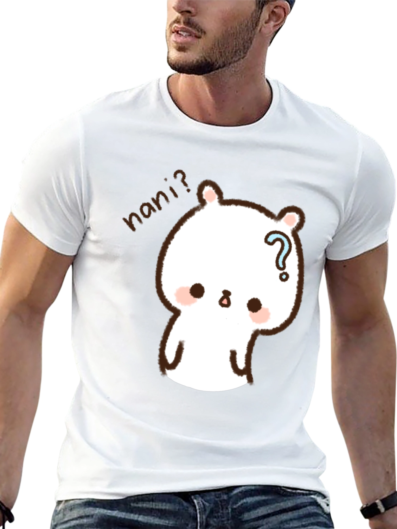 Camiseta Negra con Diseño de Conejo Nani?