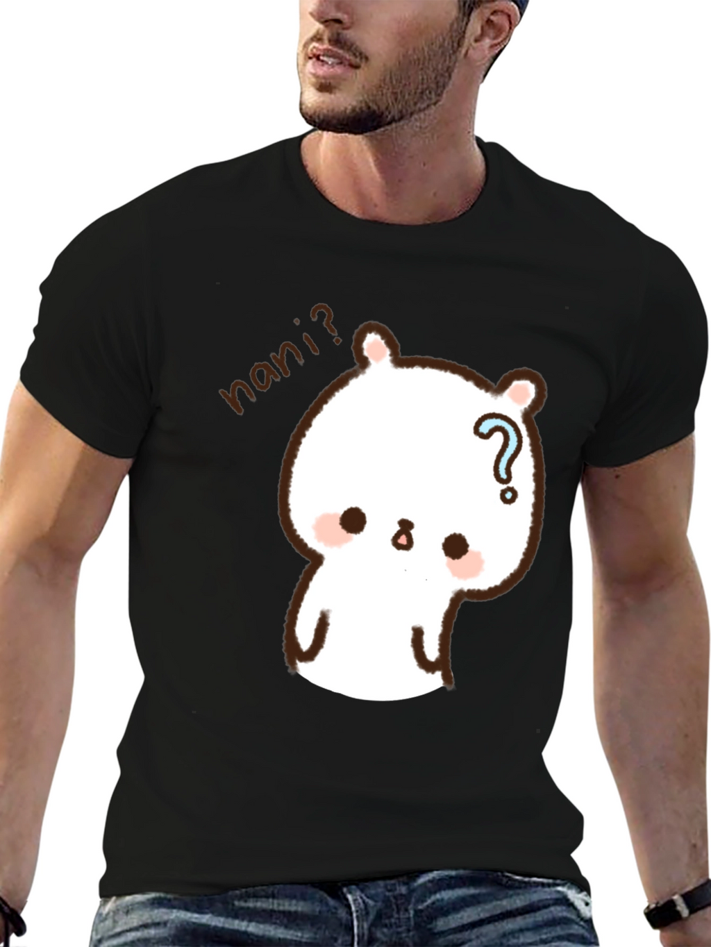 Camiseta Negra con Diseño de Conejo Nani?