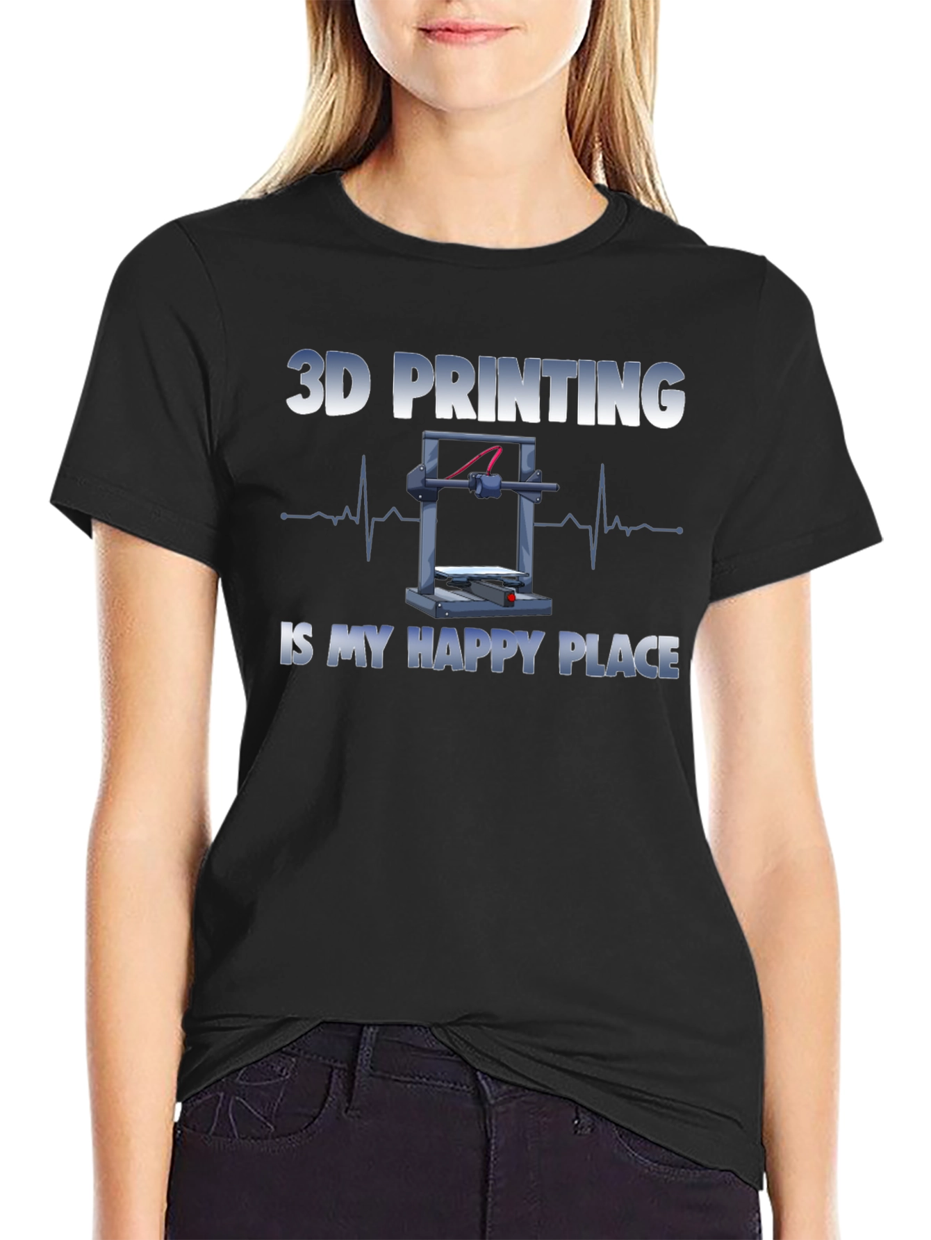 Camiseta Negra 3D Printing Is My Happy Place