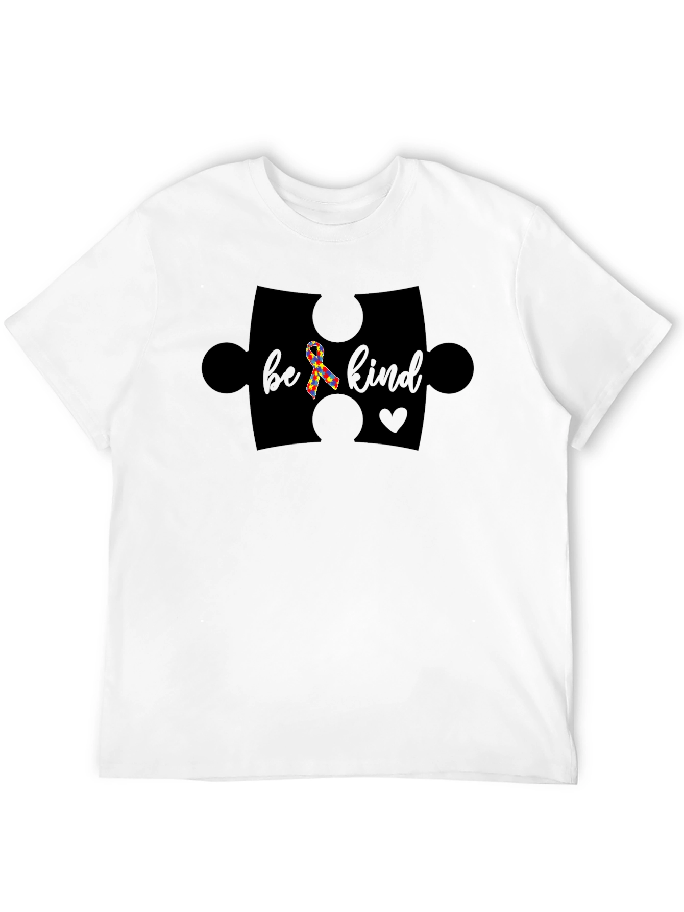 Camiseta Negra Be Kind Con Cinta del Autismo
