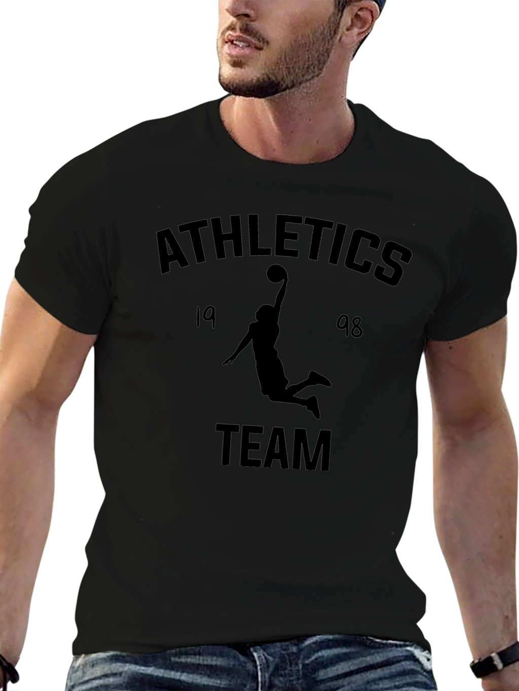 Camiseta Negra Athletics Team 1998