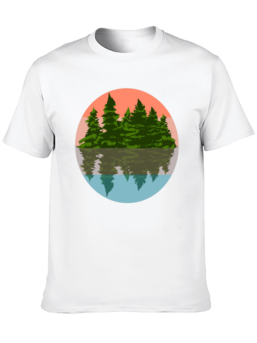 Camiseta Hombre Bosque Reflejo Círculo