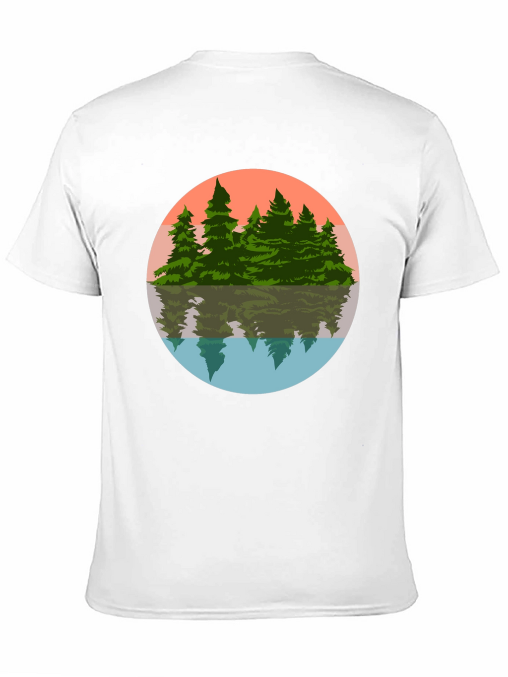 Camiseta Hombre Bosque Reflejo Círculo