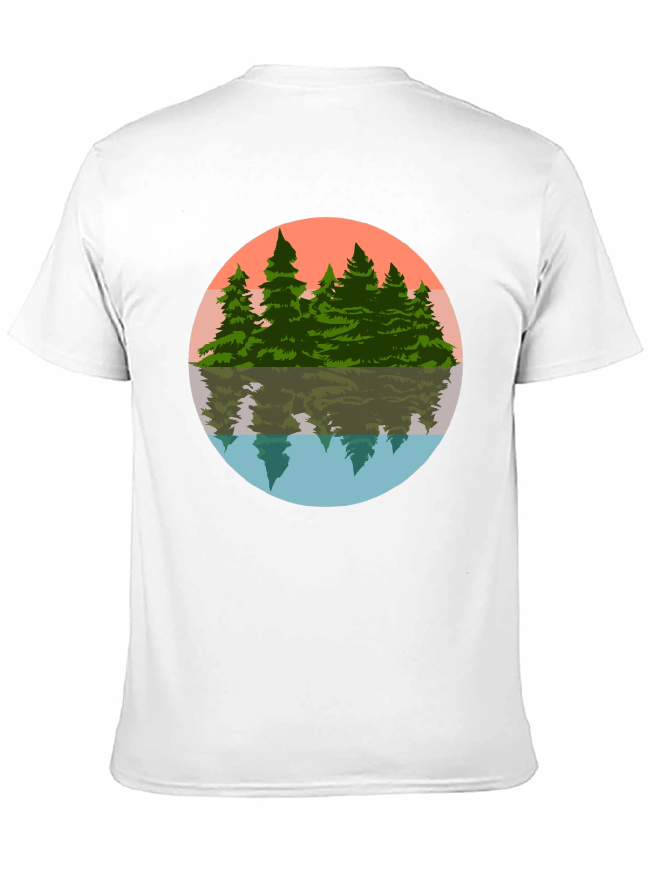 Camiseta Hombre Bosque Reflejo Círculo