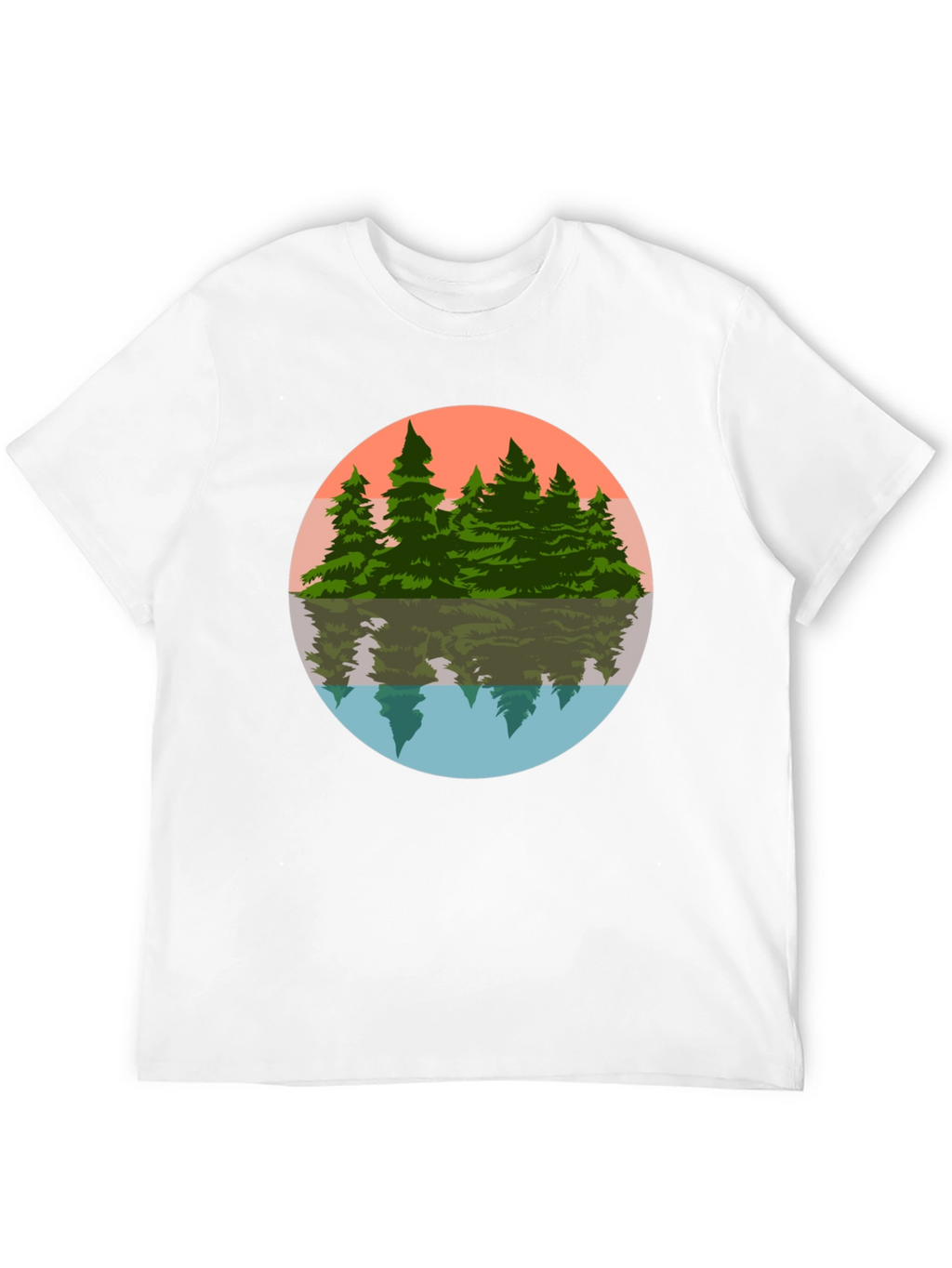 Camiseta Hombre Bosque Reflejo Círculo